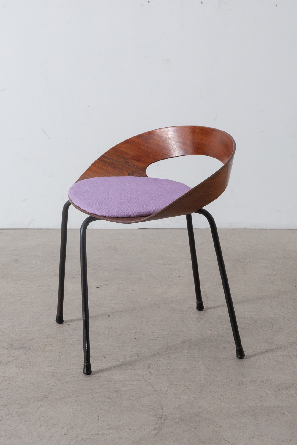 ‘PA1’ Stool by Luciano Nustrini for Poltronova in Wood , Steel and Fabric