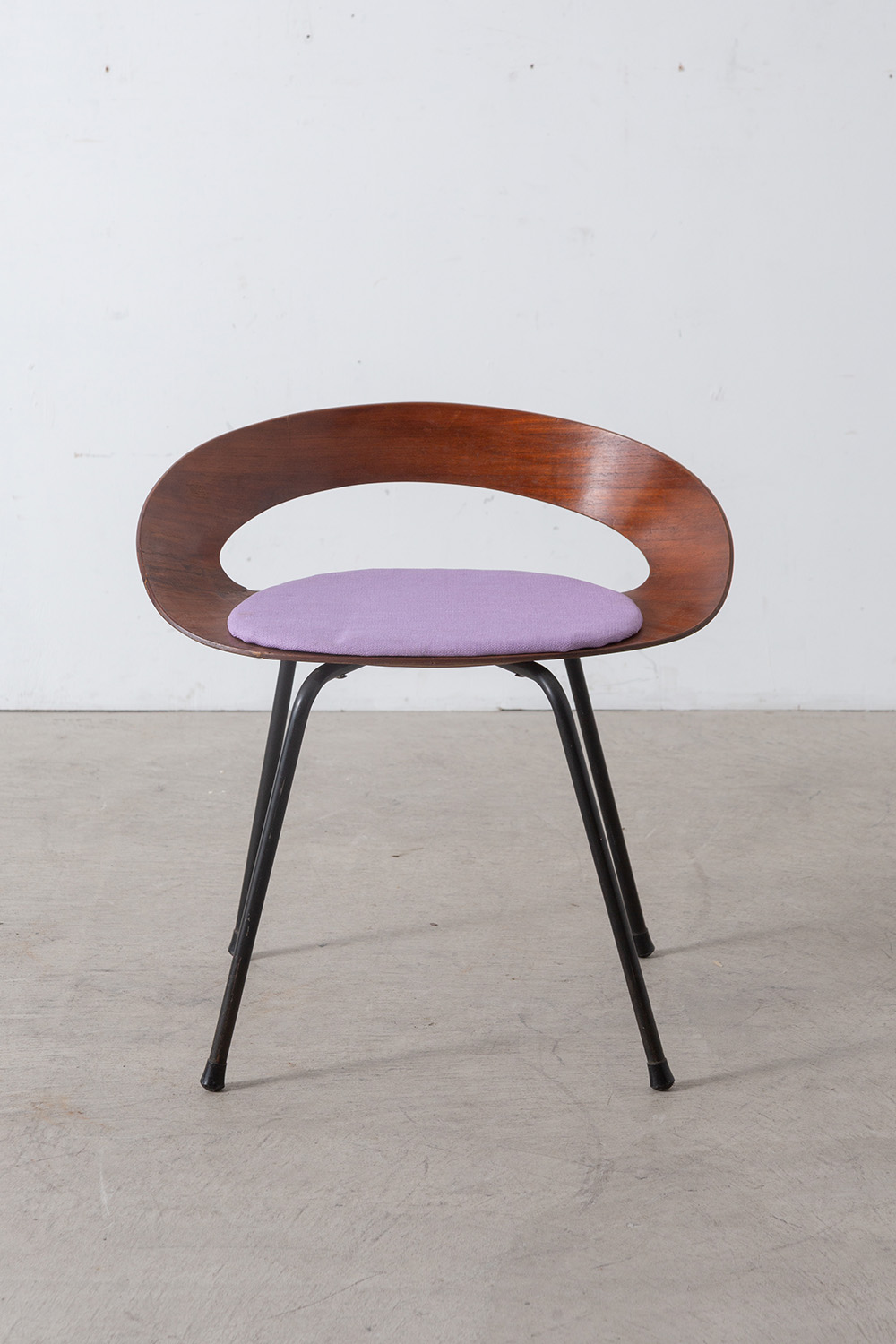 ‘PA1’ Stool by Luciano Nustrini for Poltronova in Wood , Steel and Fabric