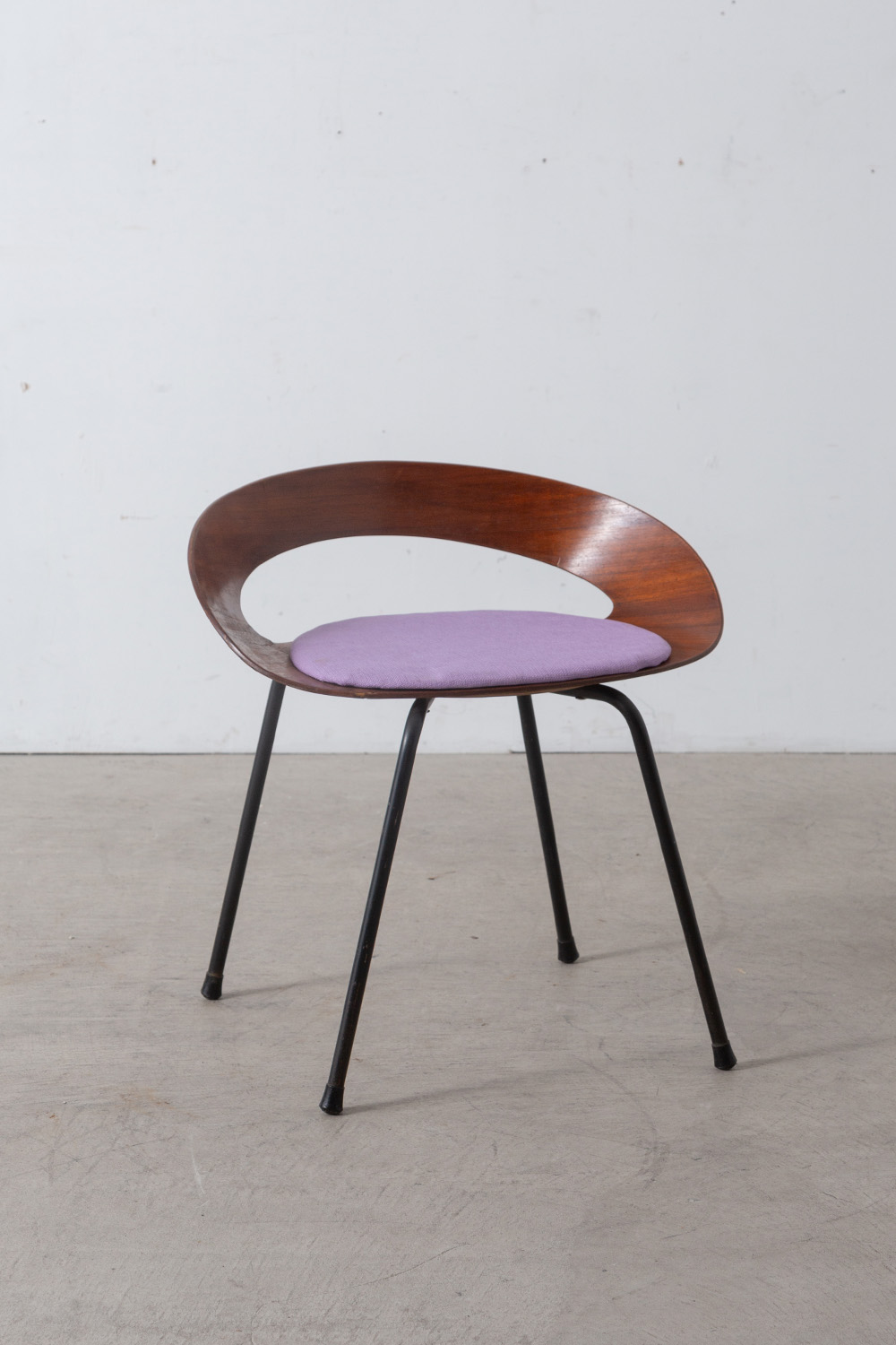 ‘PA1’ Stool by Luciano Nustrini for Poltronova in Wood , Steel and Fabric