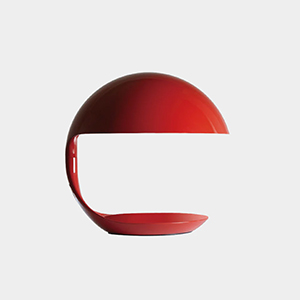 COBRA Table Lamp by Elio Martinelli for Martinelli Luce in White Red