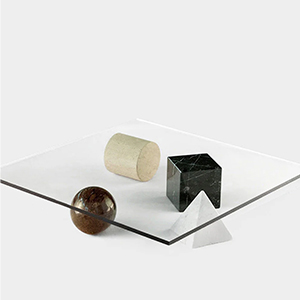 ‘Metafora’ Coffee Table by Massimo and Lella Vignelli for Martinelli Luce in Marble and Multi Color 100 × 100cm