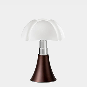 PIPISTRELLO Table Lamp by Gae Aulenti for Martinelli Luce in White Bronze