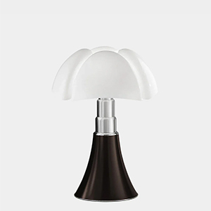 PIPISTRELLO Table Lamp by Gae Aulenti for Martinelli Luce in White Brown
