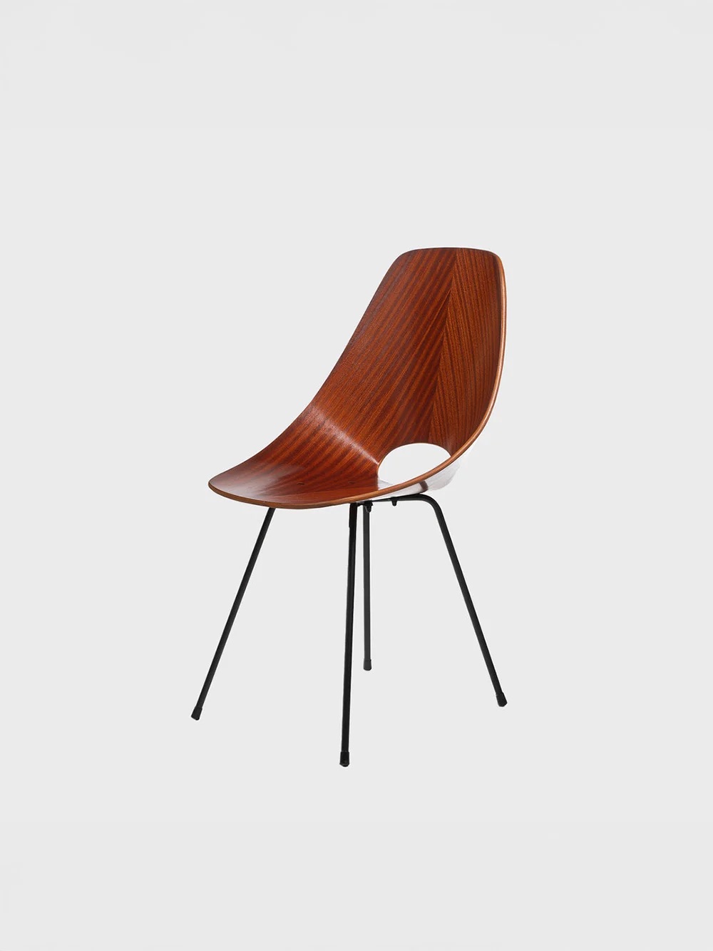 Medea Chair by Vittorio Nobili for Medea in Mahogany and Steel Mahogany