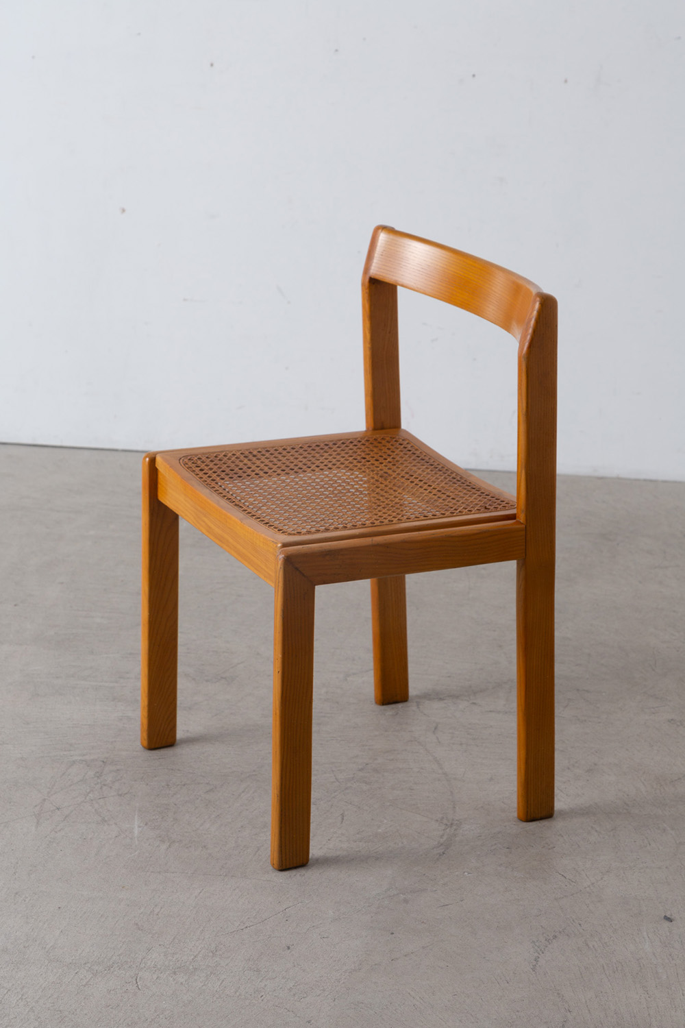 Dining Chair by Derk Jan De Vries in Wood and Rattan