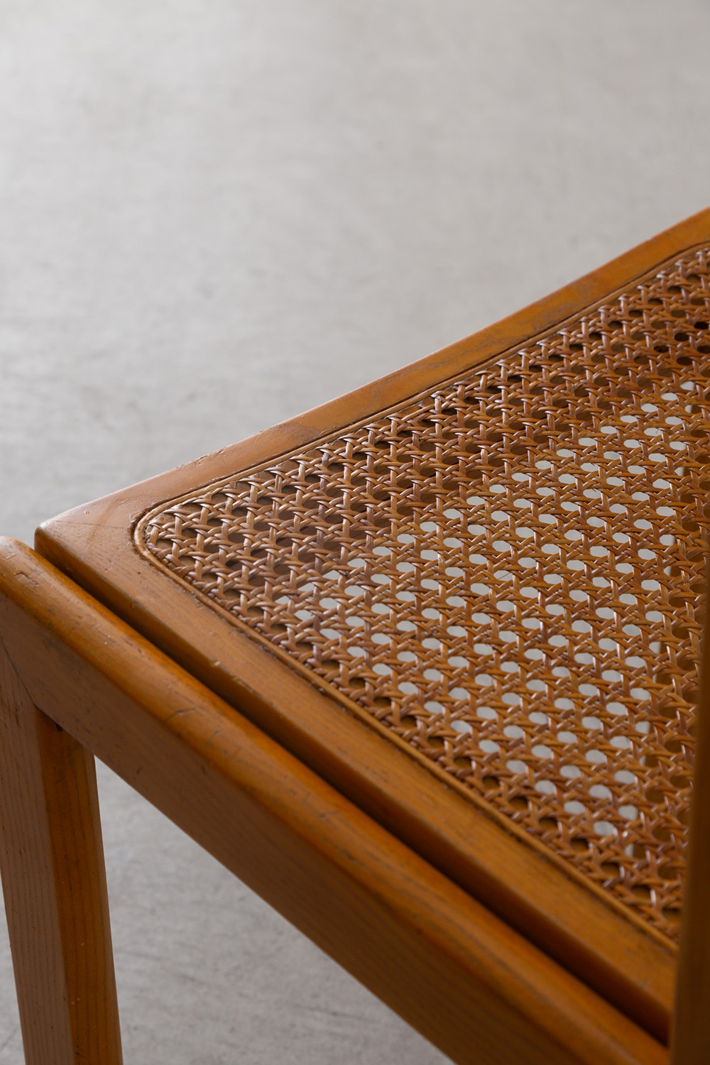 Dining Chair by Derk Jan De Vries in Wood and Rattan