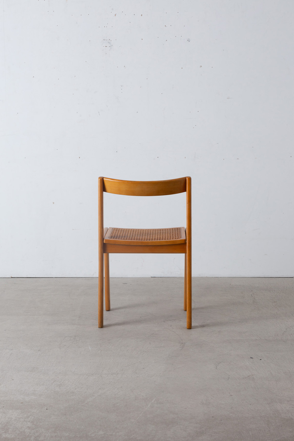 Dining Chair by Derk Jan De Vries in Wood and Rattan