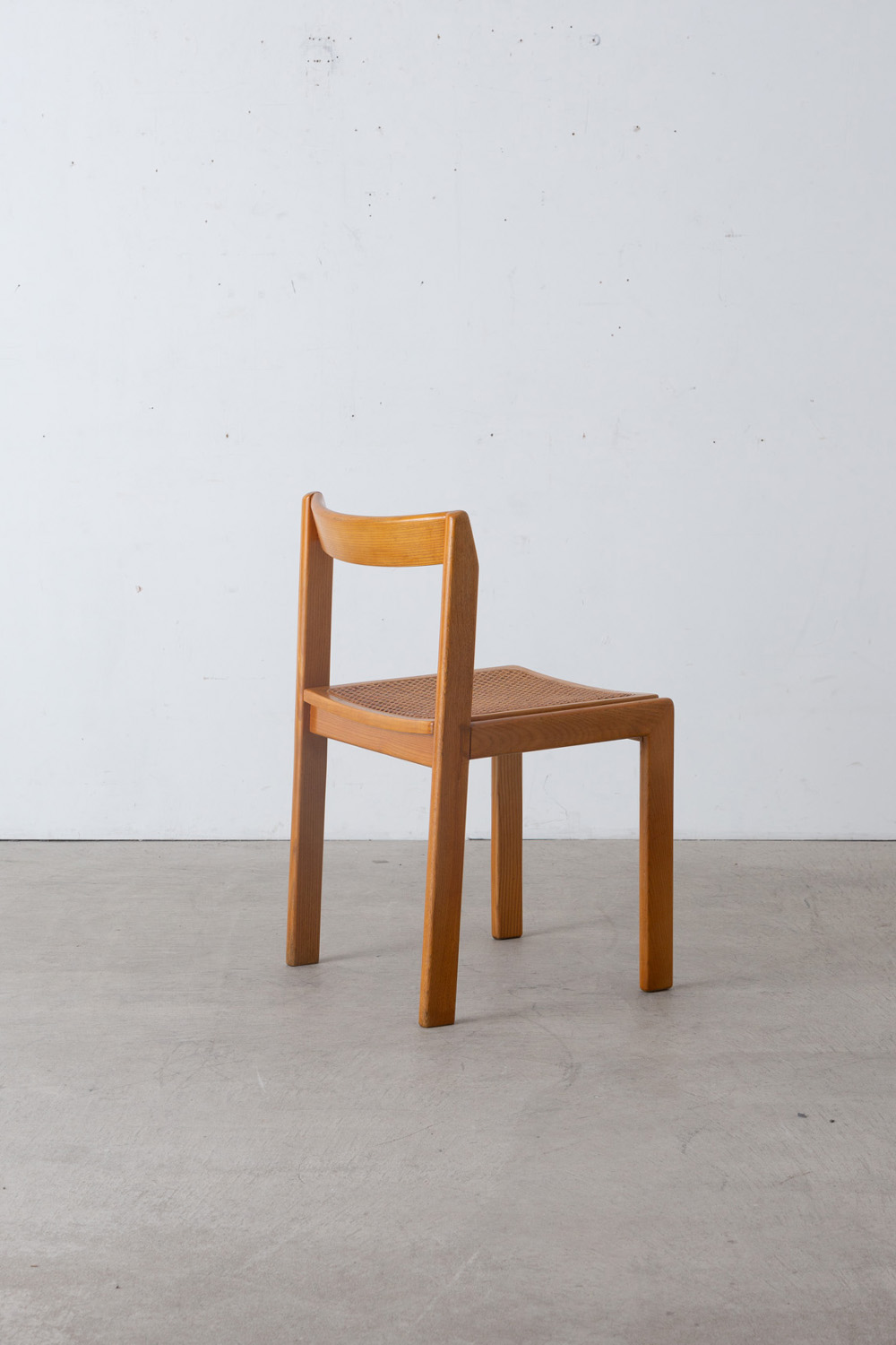 Dining Chair by Derk Jan De Vries in Wood and Rattan