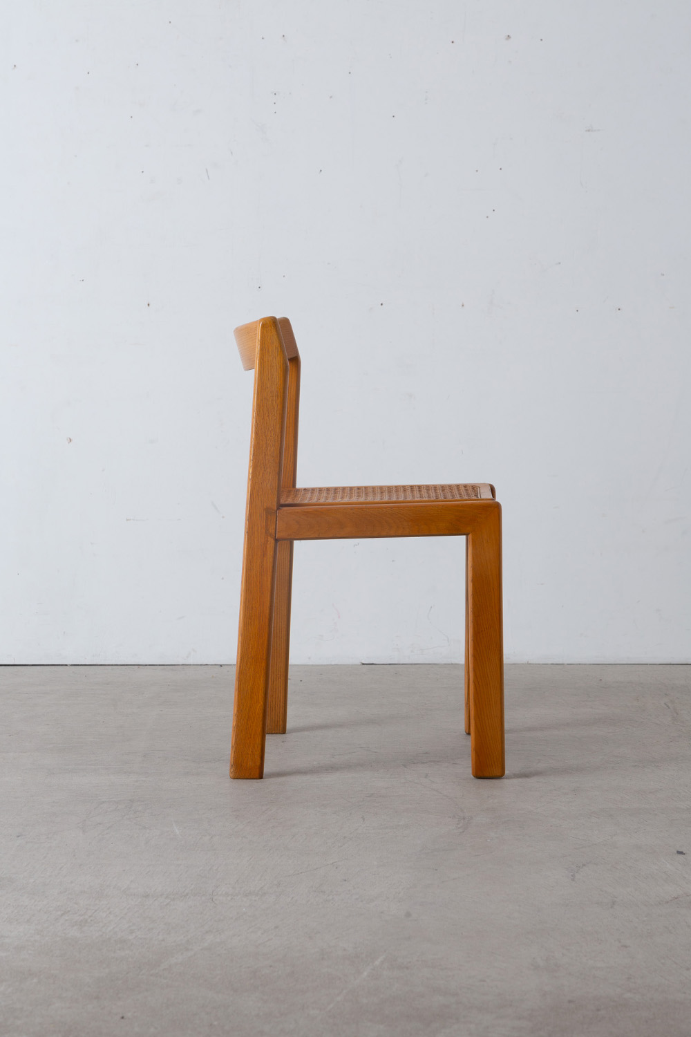 Dining Chair by Derk Jan De Vries in Wood and Rattan