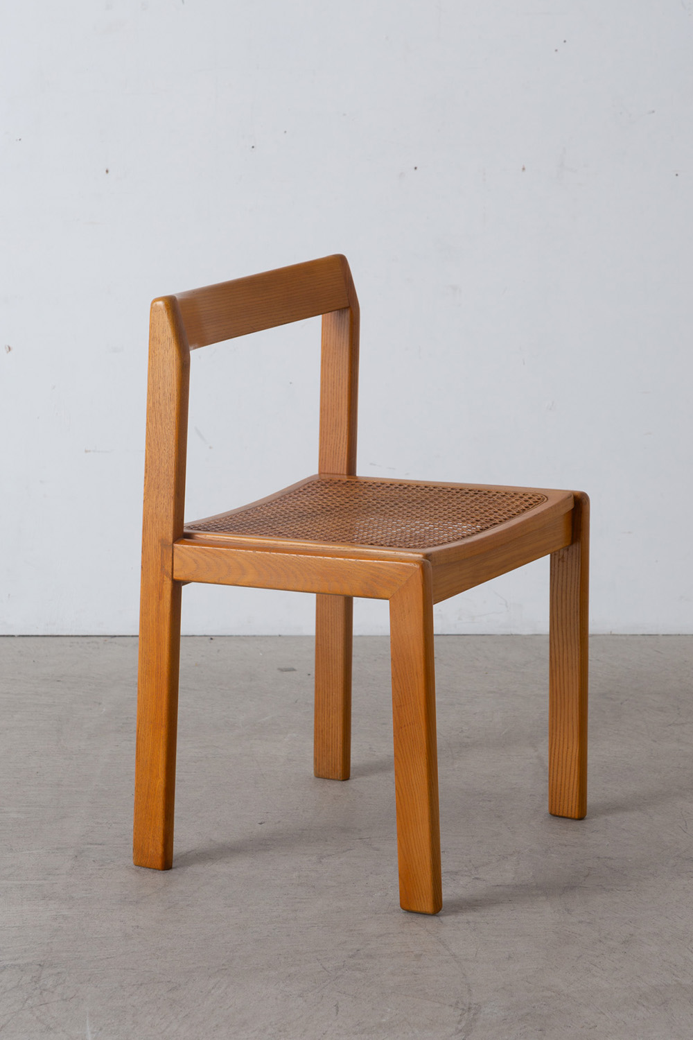 Dining Chair by Derk Jan De Vries in Wood and Rattan