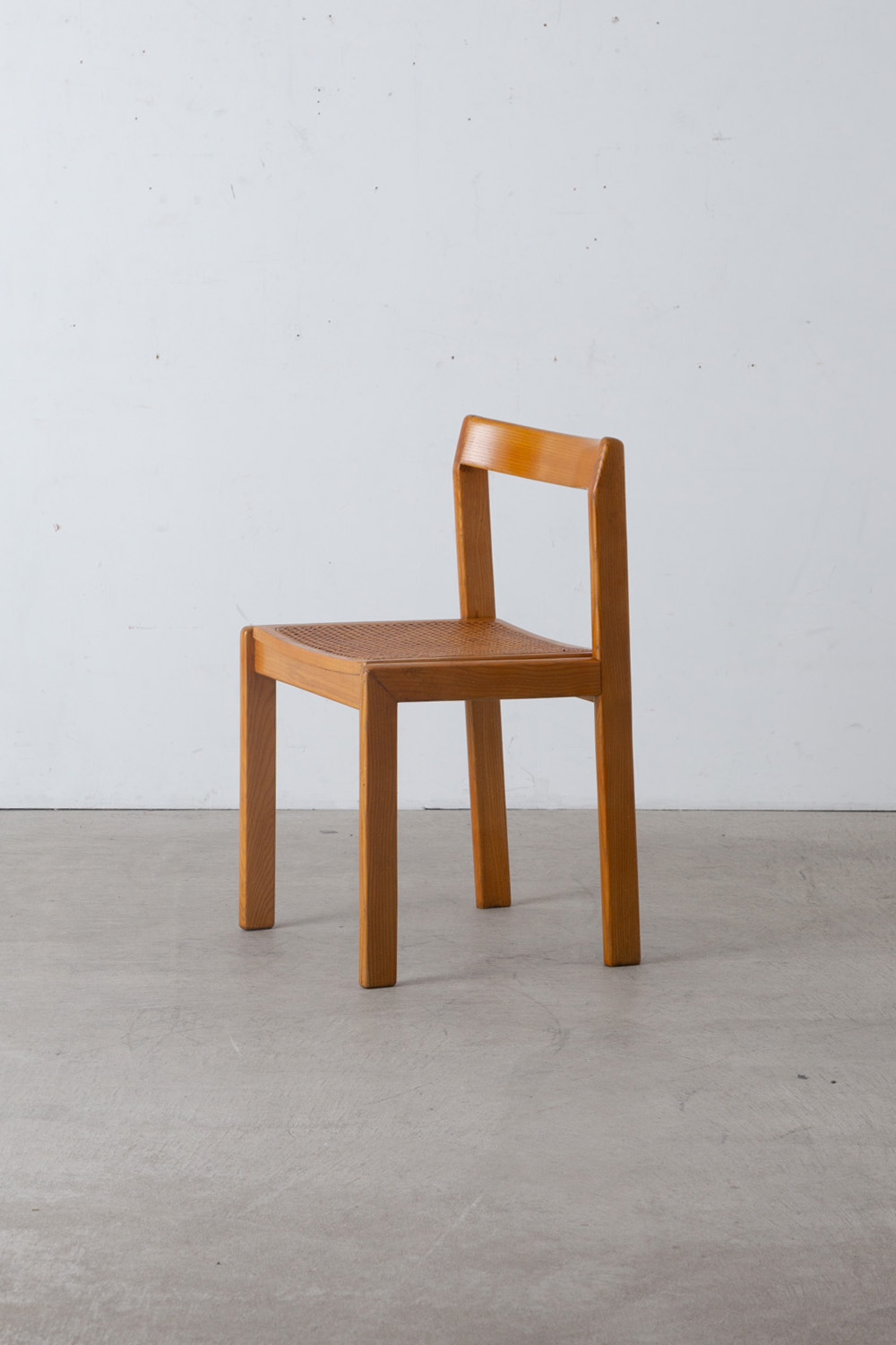 Dining Chair by Derk Jan De Vries in Wood and Rattan