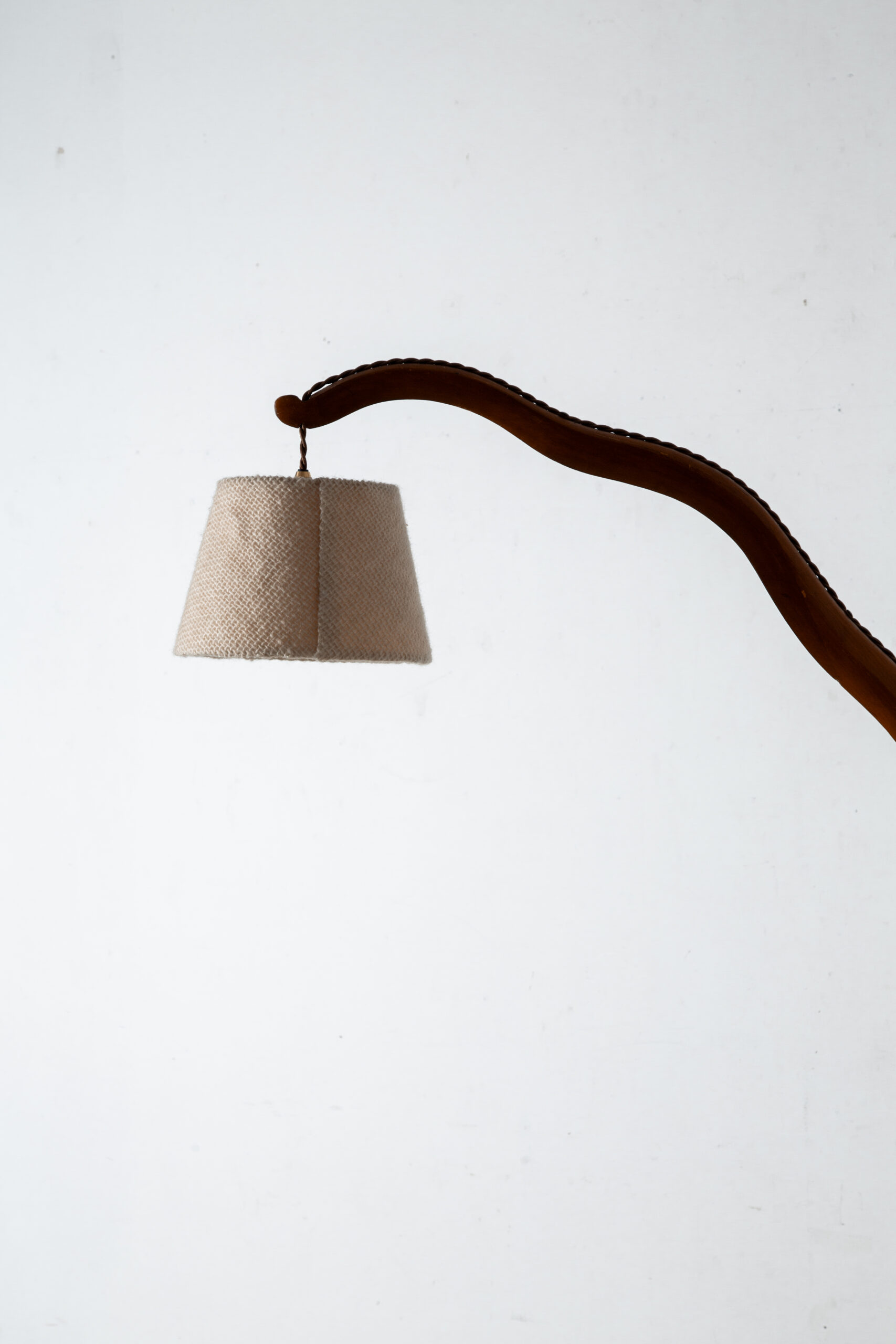 Floor Lamp in Wood and Fabric