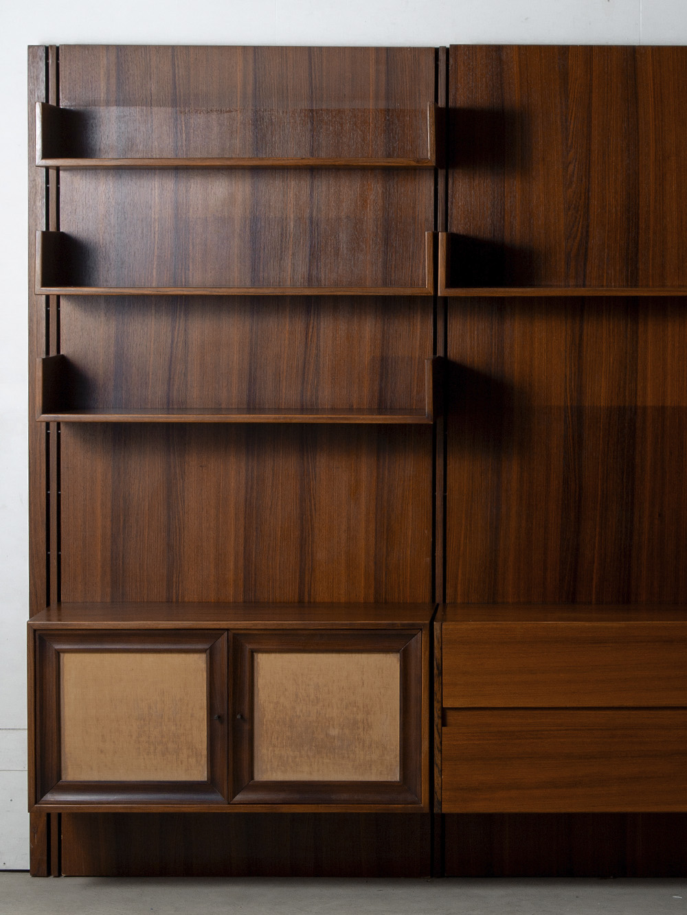 Italian Wall Shelf in Wood and Fabric