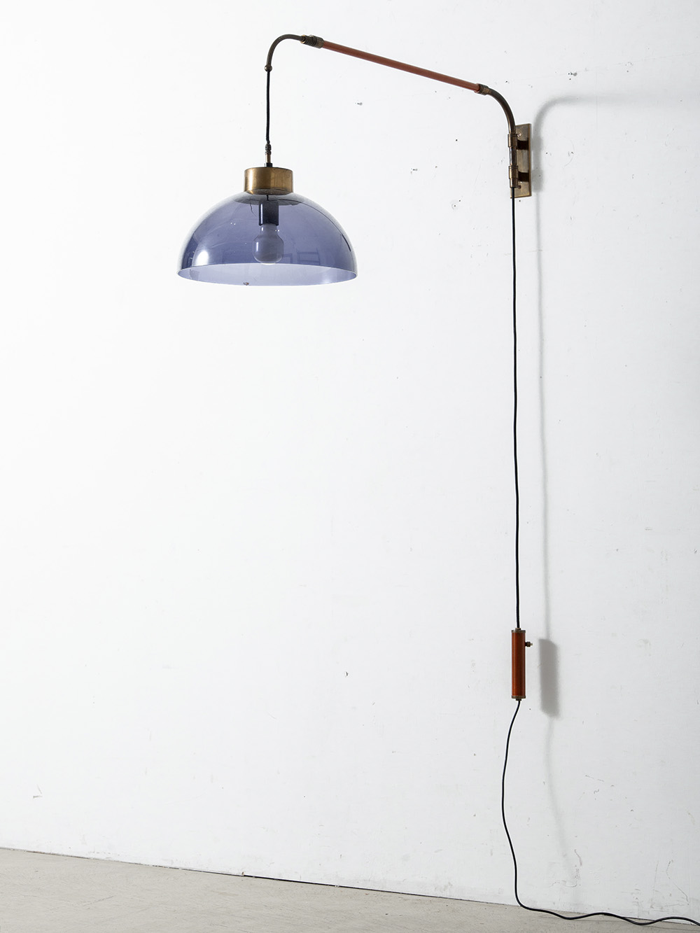 Wall Lamp in Brass , Leather and Plastic