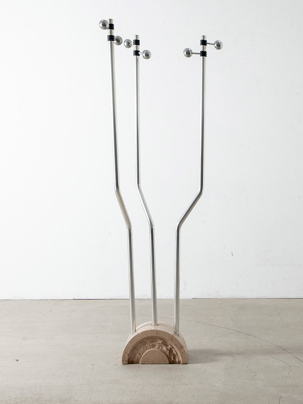 Coat Rack by Fratelli Mannelli  in Steel and Travertine