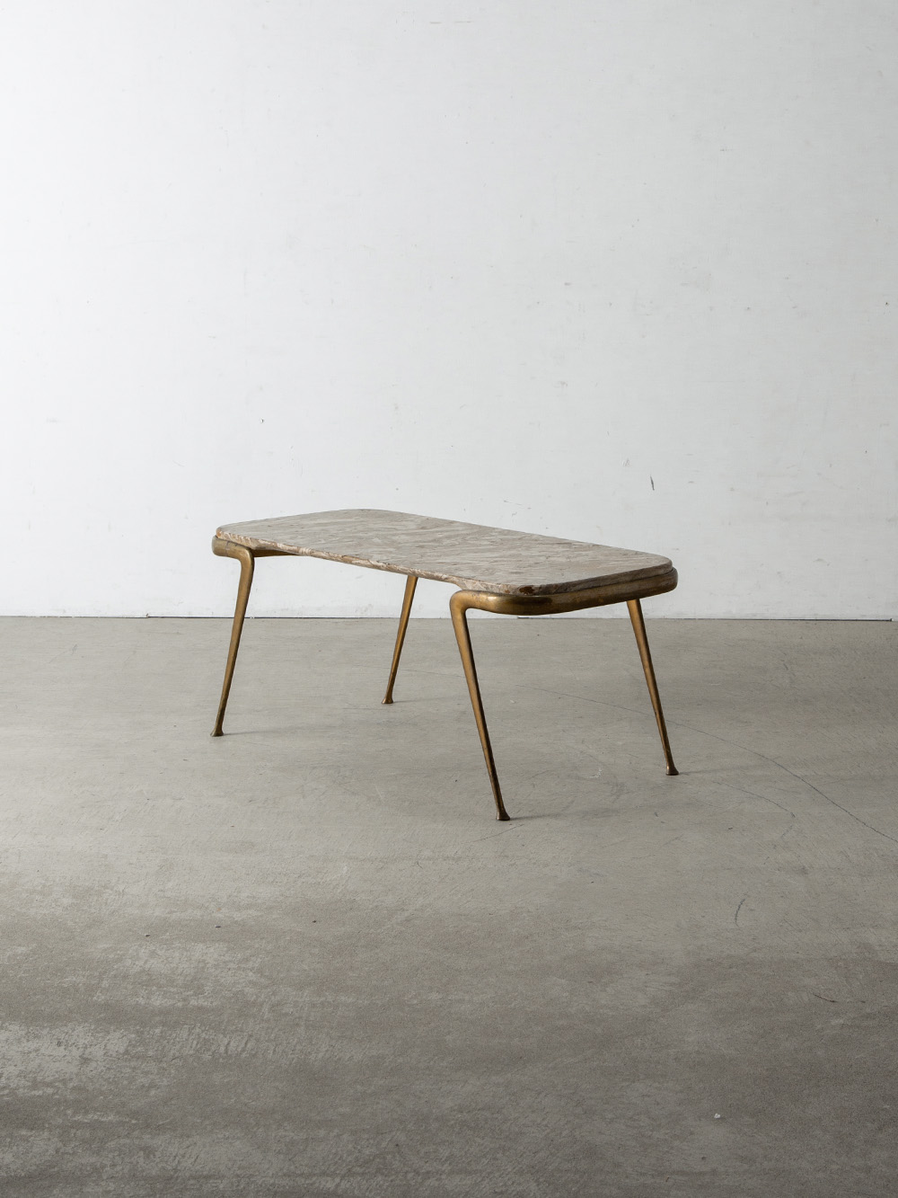 Coffee Table by Cesare Lacca in Brass and Marble