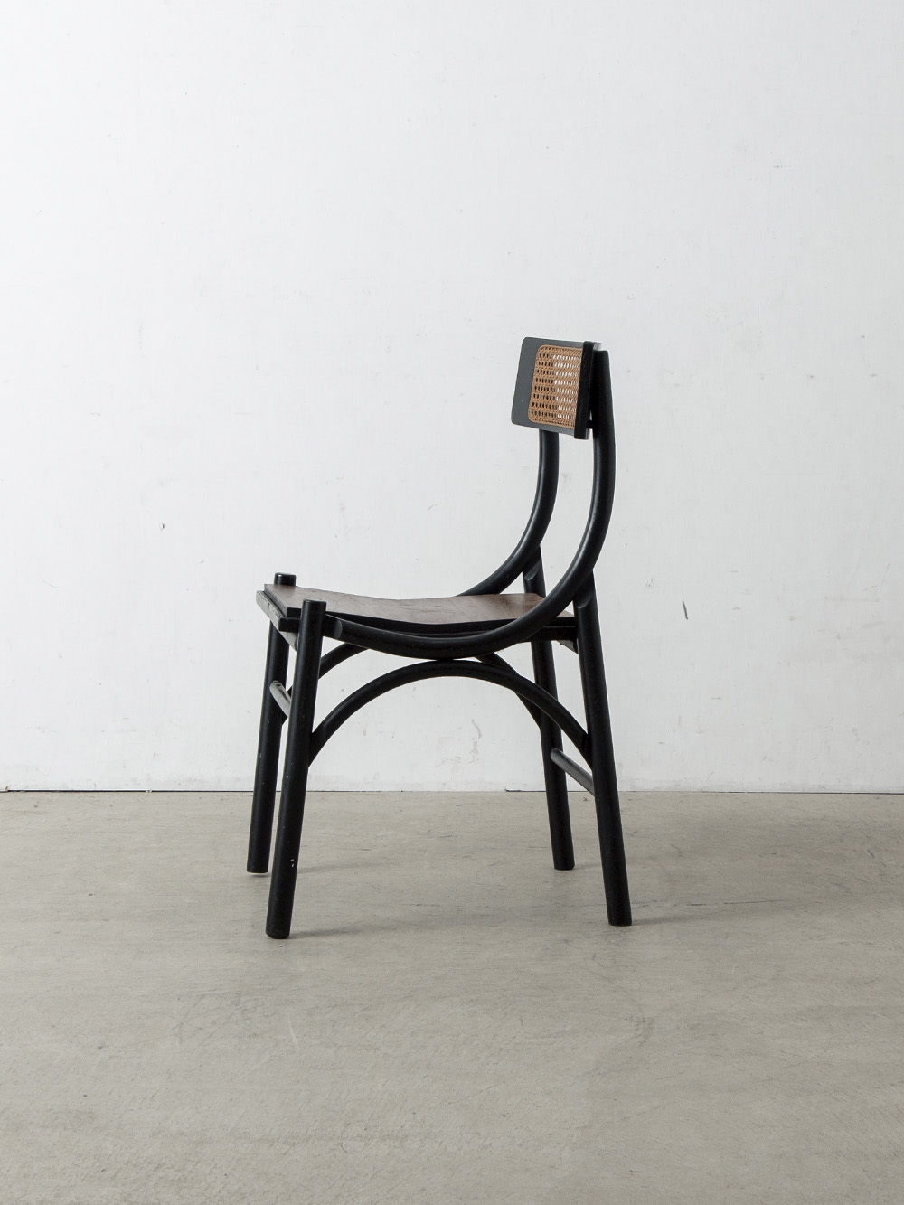 Vintage Chair in Wood and Rattan