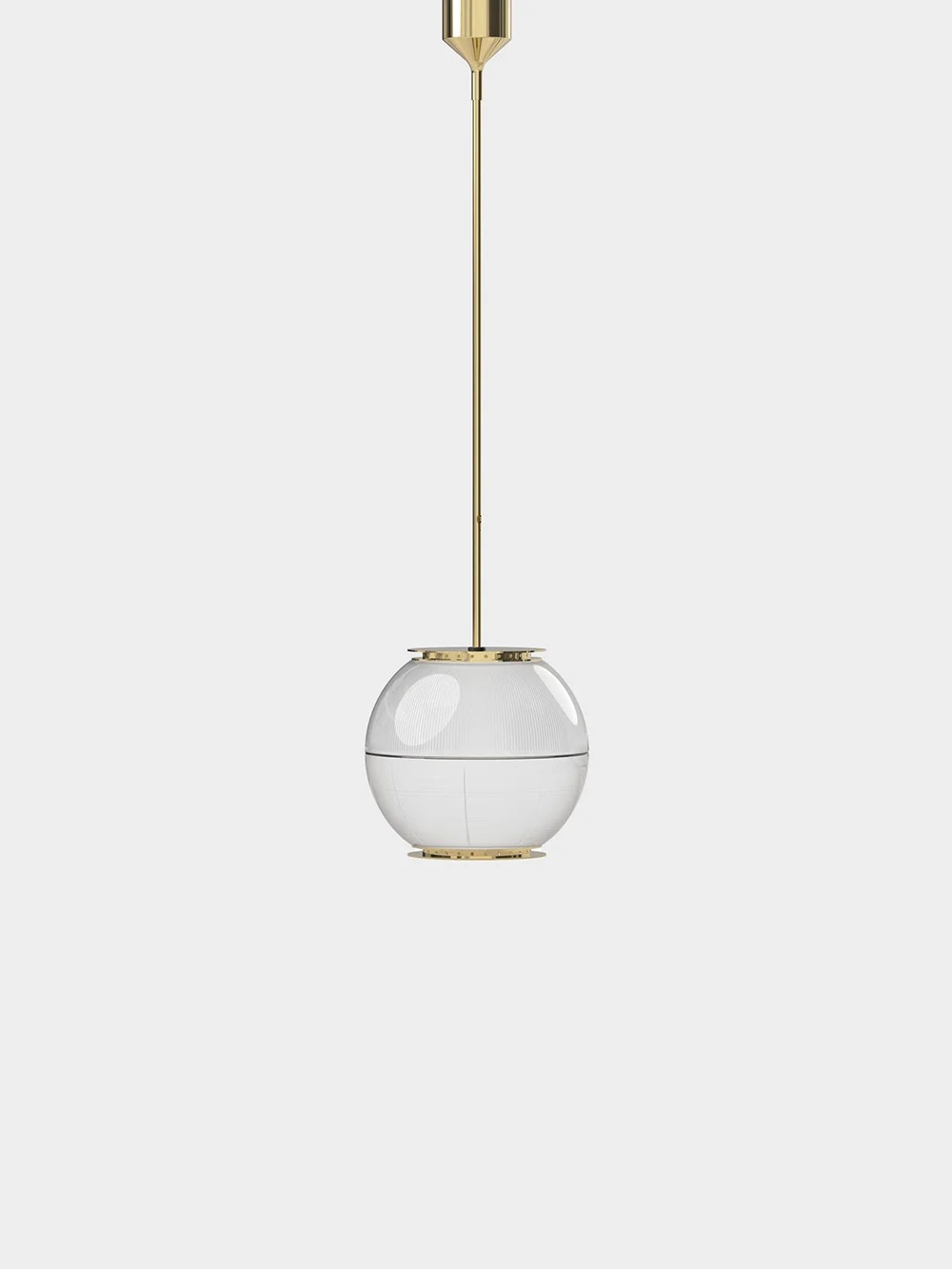 Doppio Vetro Suspension by Ignazio Gardella for TATO in Brass and Glass&nbsp;Gold