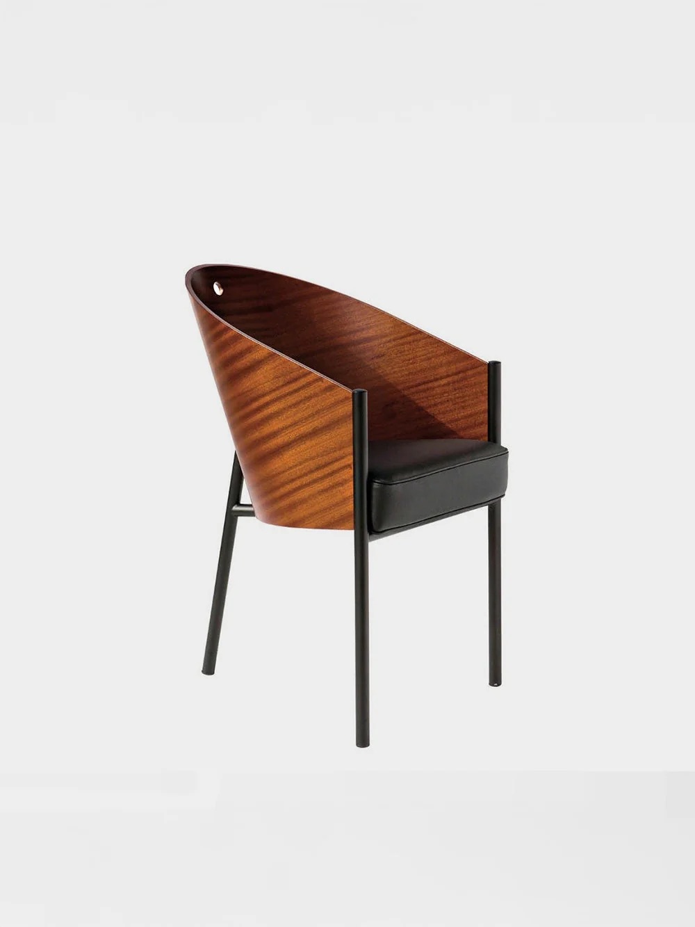 COSTES Chair by Philippe Starck for Driede in Mahogany , Veneer , Leather and Steel&nbsp;Brown