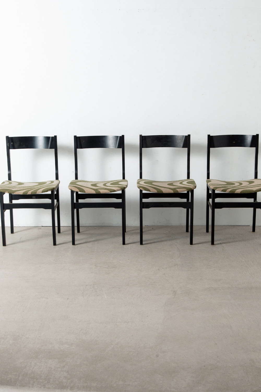 Vintage Dining Chair in Wood and Fabric