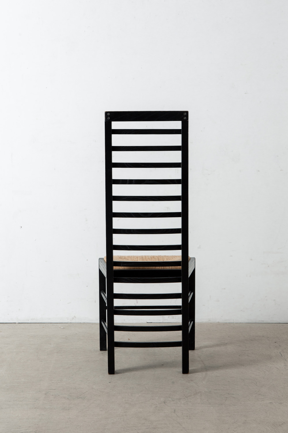 Mackintosh Style Hight Back Chair in Wood and Rush