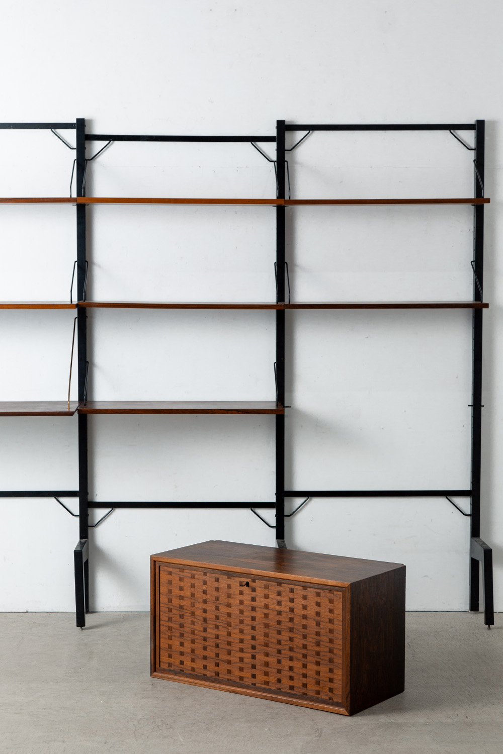 System Cabinet by Poul Cadovius for Royal System in Wood and Steel