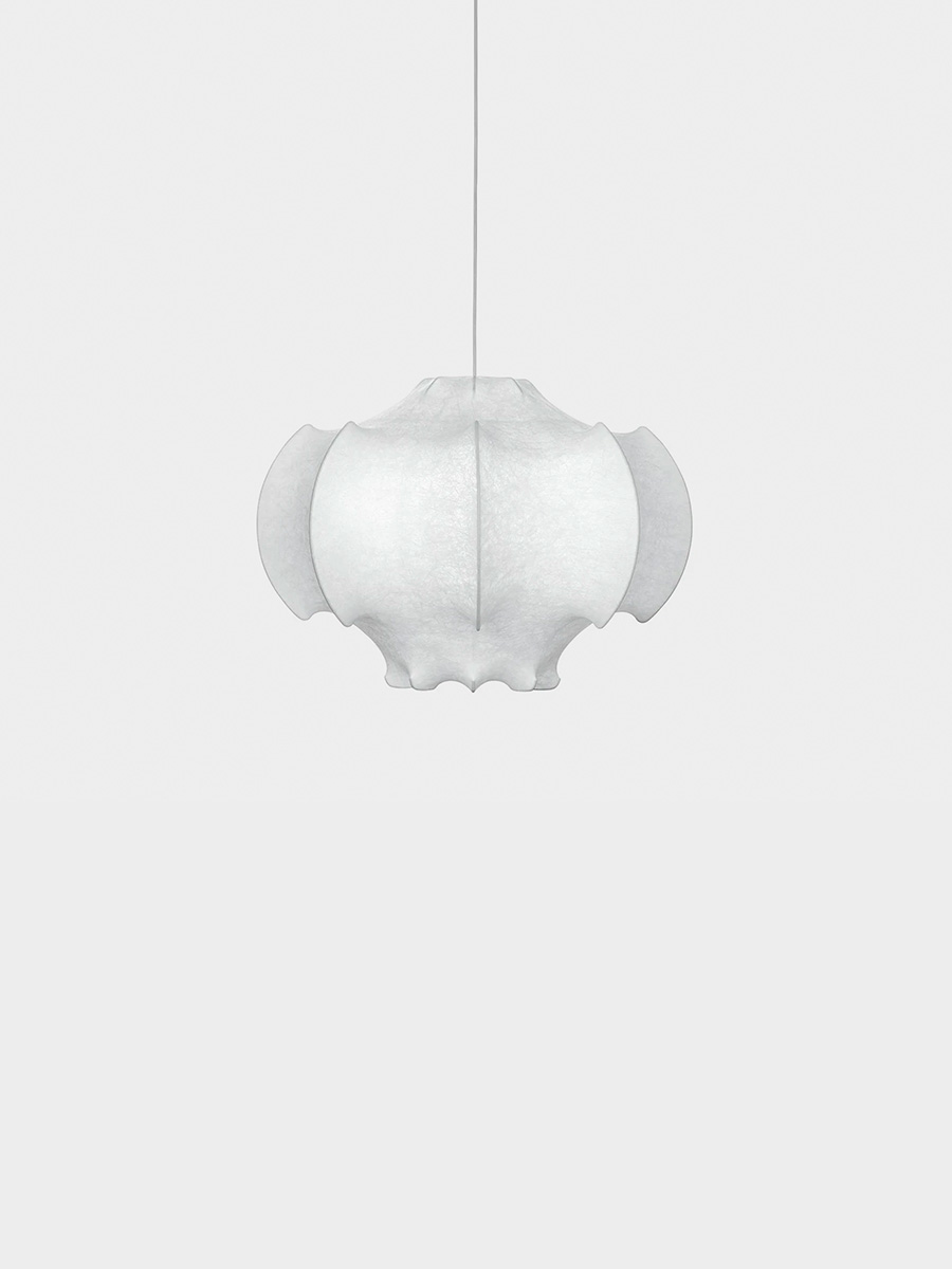 TARAXACUM S1 Suspension Lamp by Achille & Pier Giacomo Castiglioni for FLOS in Steel and Cocoon VISCONTEA