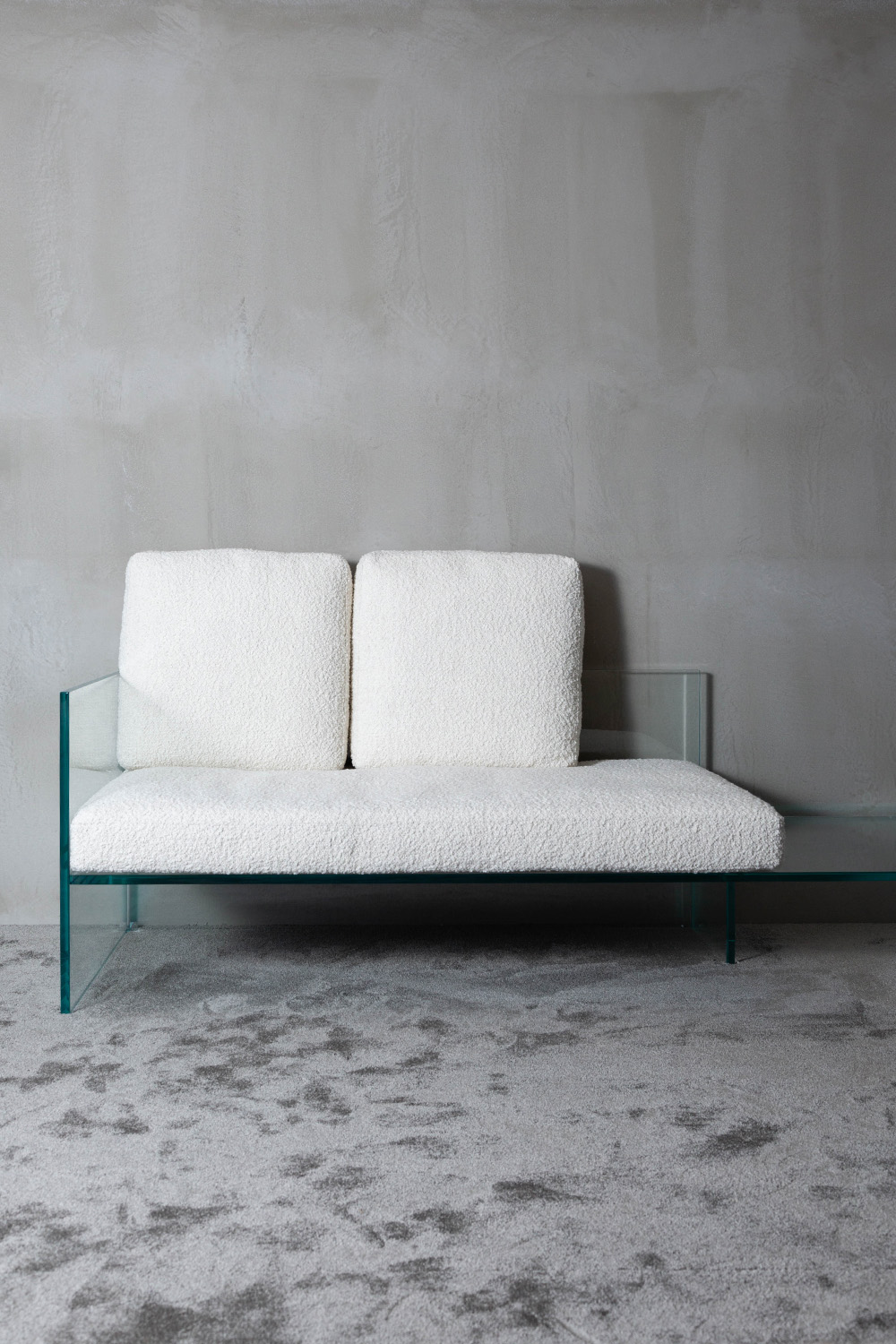 Tête-à-tête Sofa by Piero Lissoni for GLAS ITALIA in Glass and Fabric
