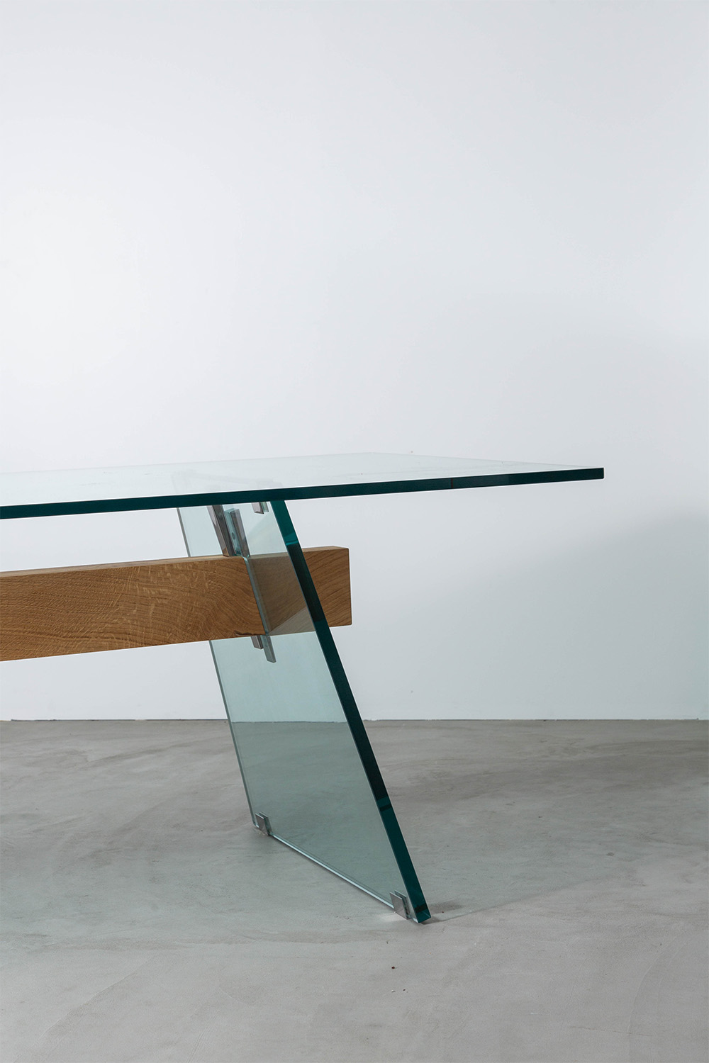 Compression Table by Philippe Starck for GLAS ITALIA in Glass and Wood