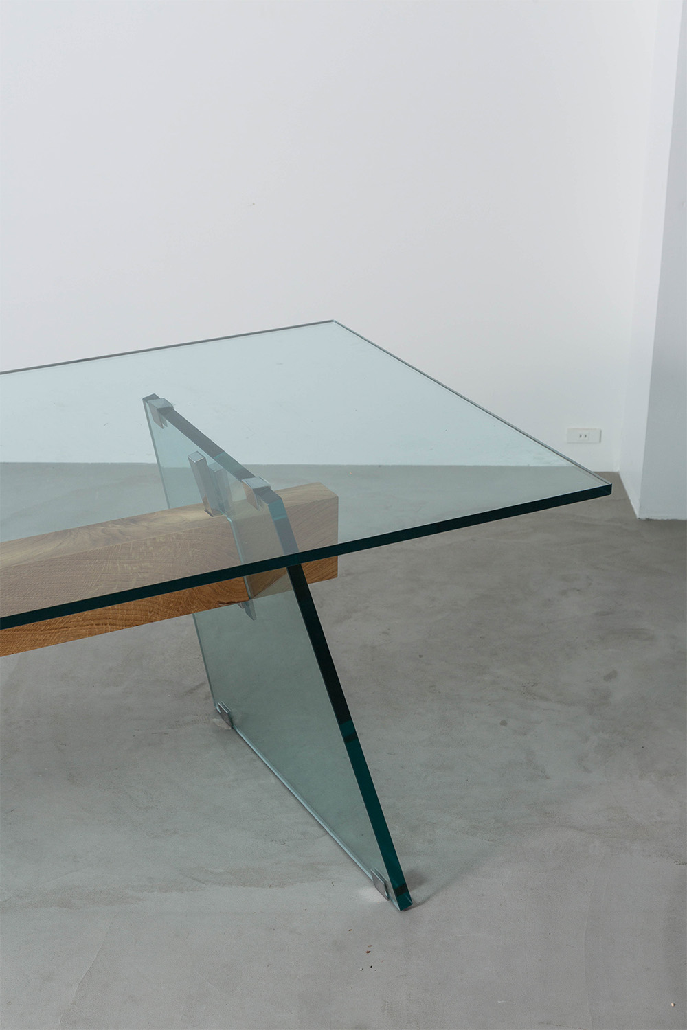Compression Table by Philippe Starck for GLAS ITALIA in Glass and Wood