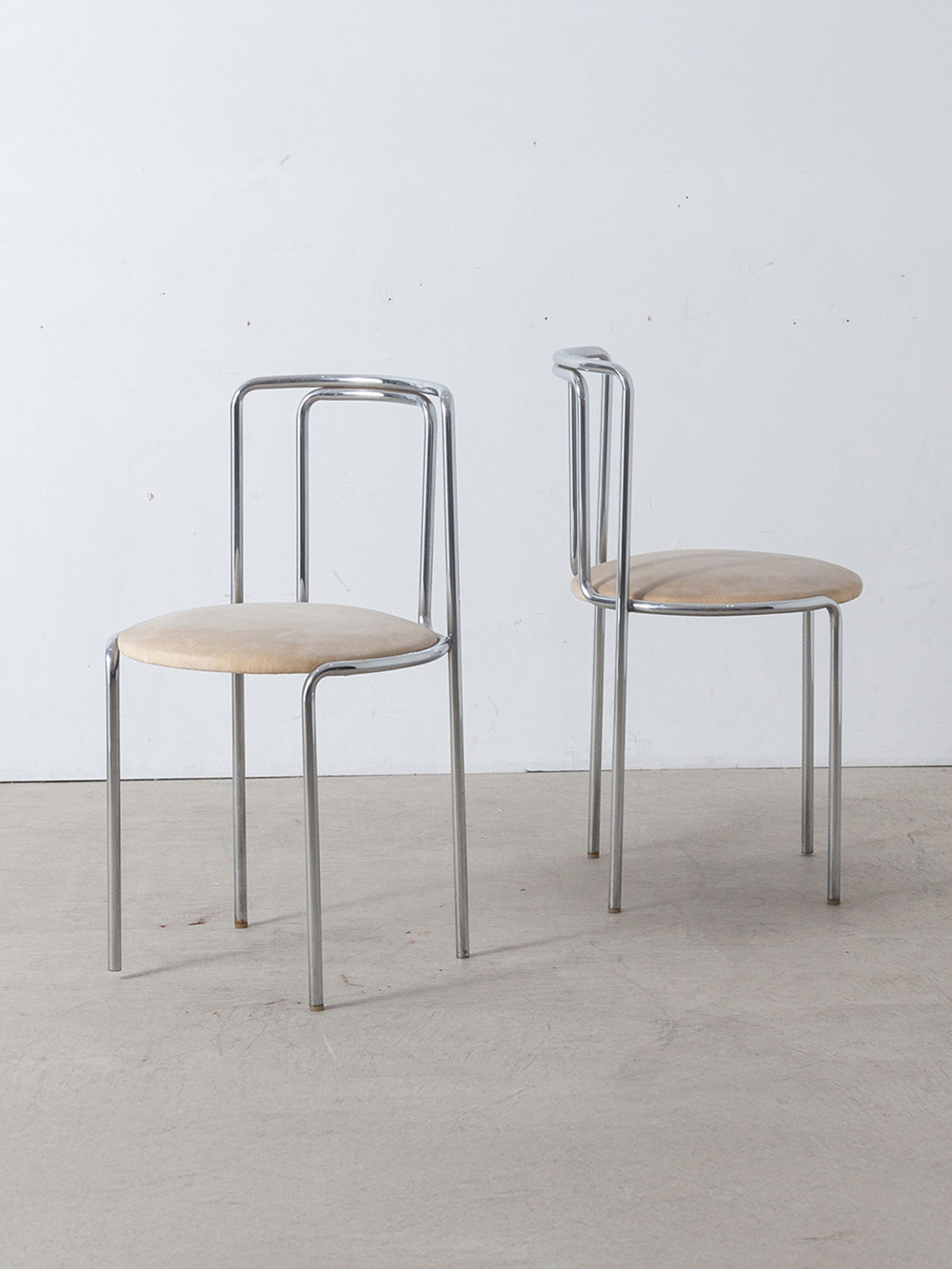 Dining Chair by Gianfranco Frattini in Steel and Fabric