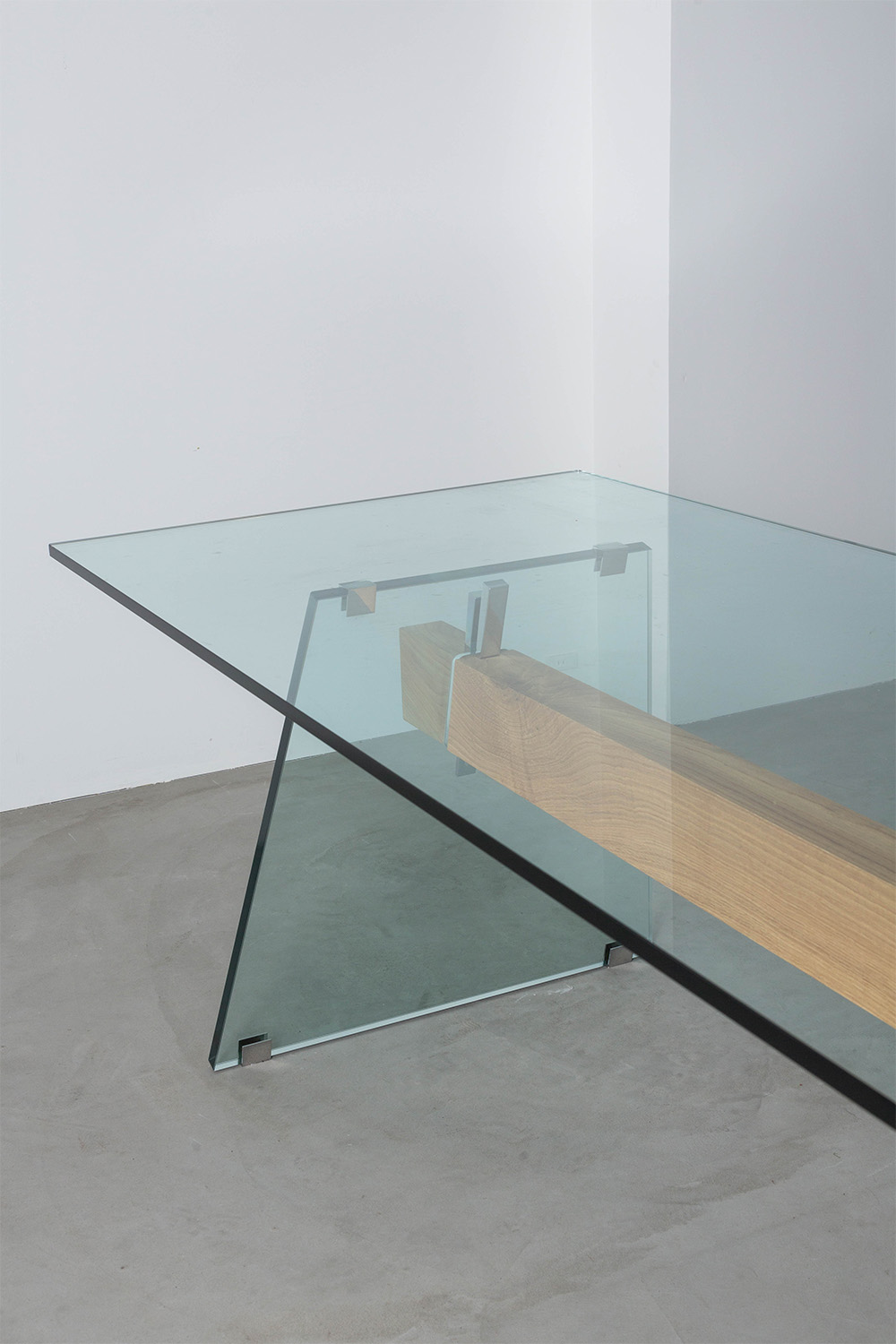 Compression Table by Philippe Starck for GLAS ITALIA in Glass and Wood