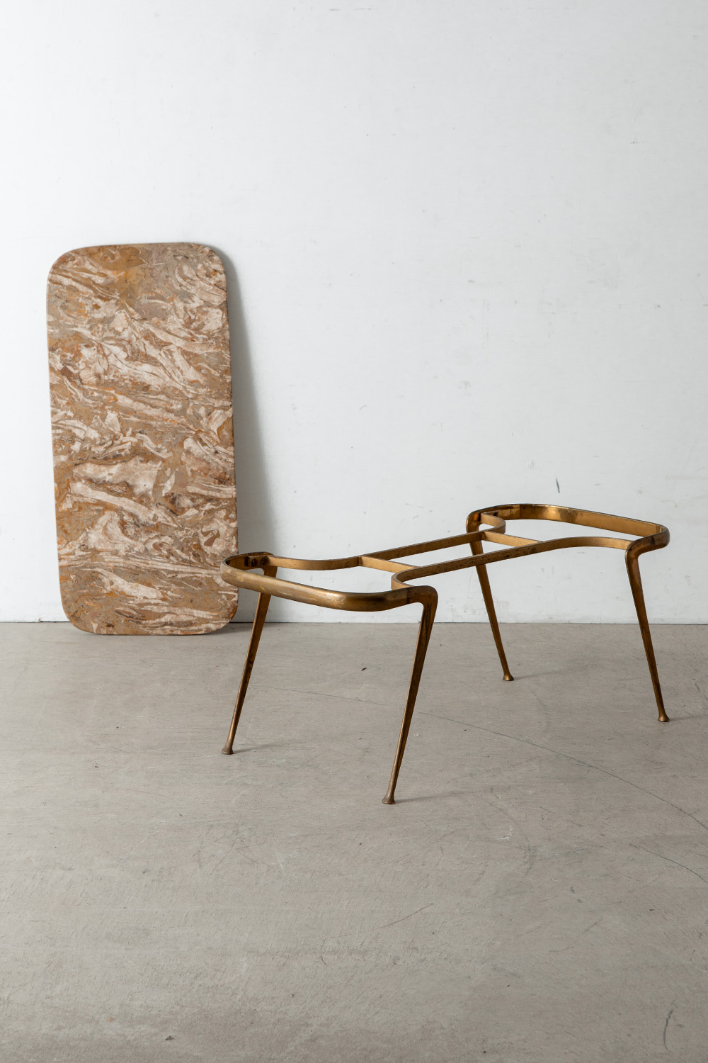Coffee Table by Cesare Lacca in Brass and Marble
