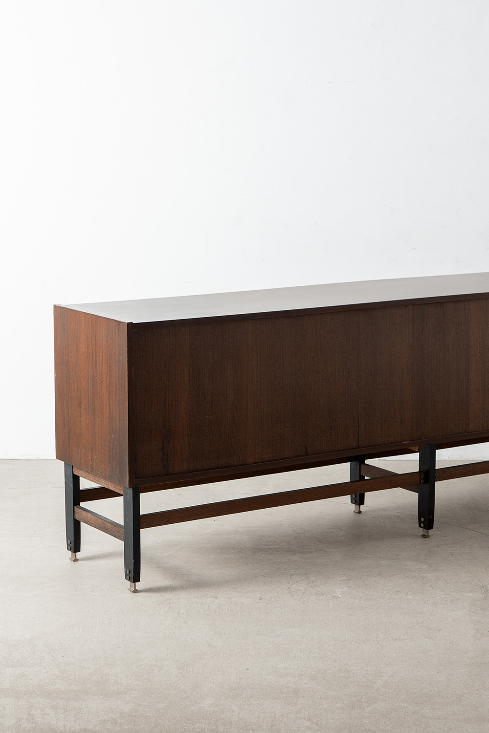 Italian Vintage Sideboard in Wood and Chrome