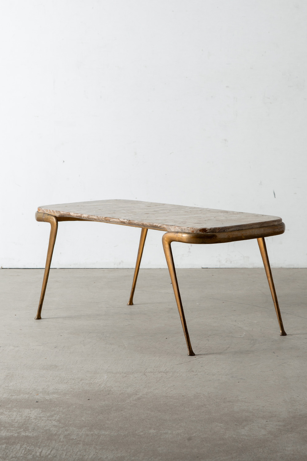 Coffee Table by Cesare Lacca in Brass and Marble