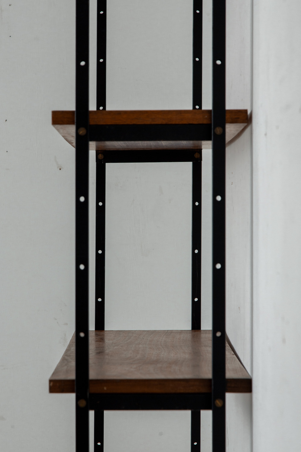 Italian Mid-Century Shelf in Wood and Steel