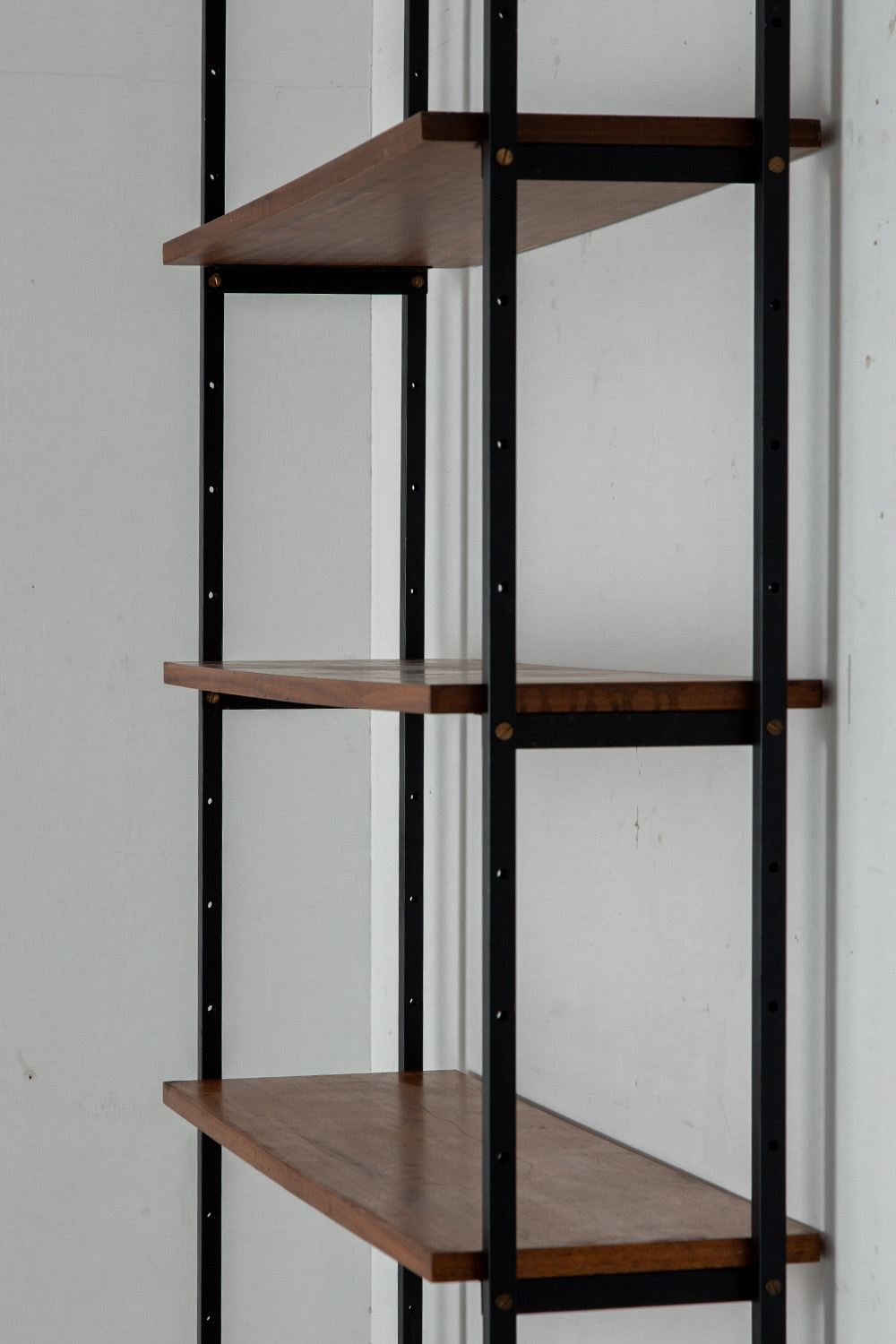 Italian Mid-Century Shelf in Wood and Steel