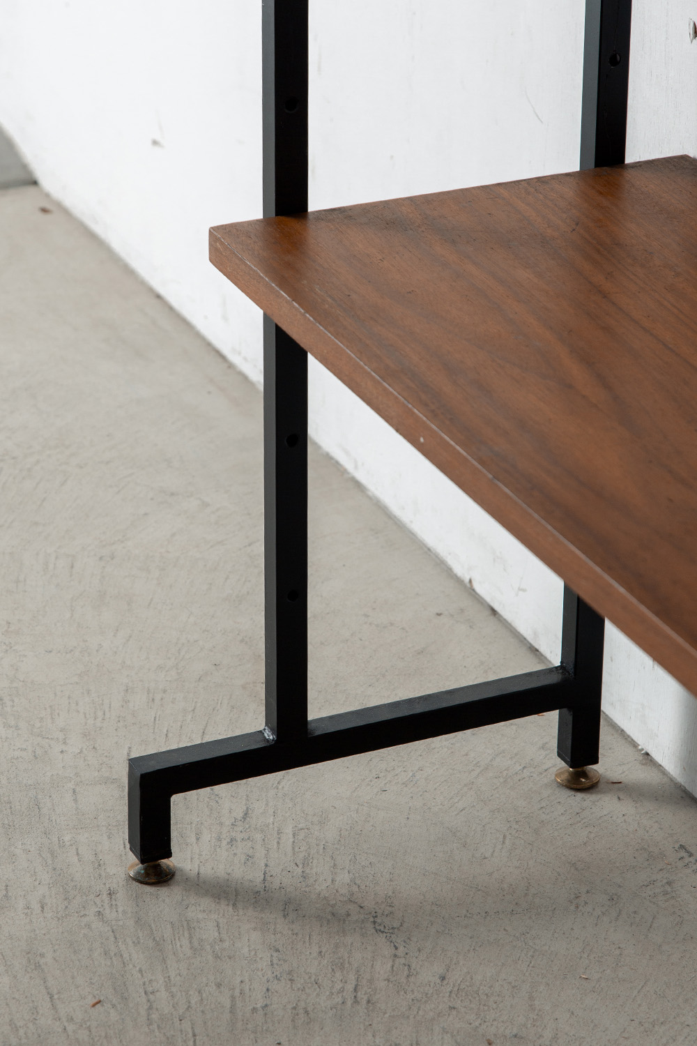 Italian Mid-Century Shelf in Wood and Steel