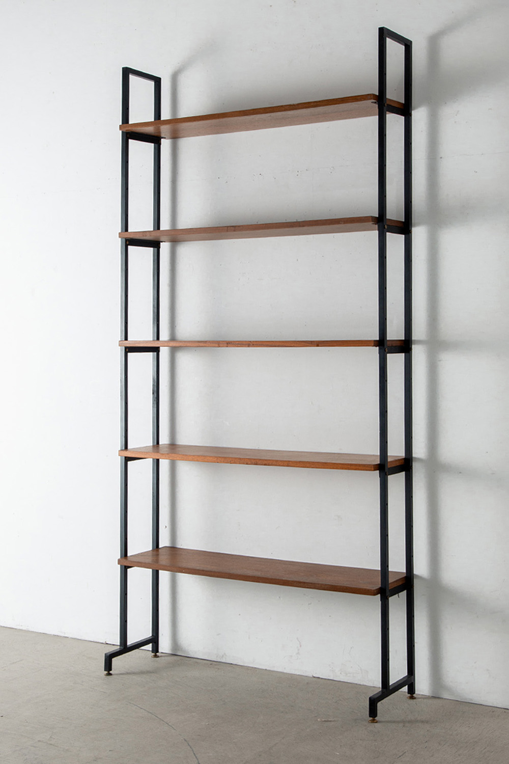 Italian Mid-Century Shelf in Wood and Steel