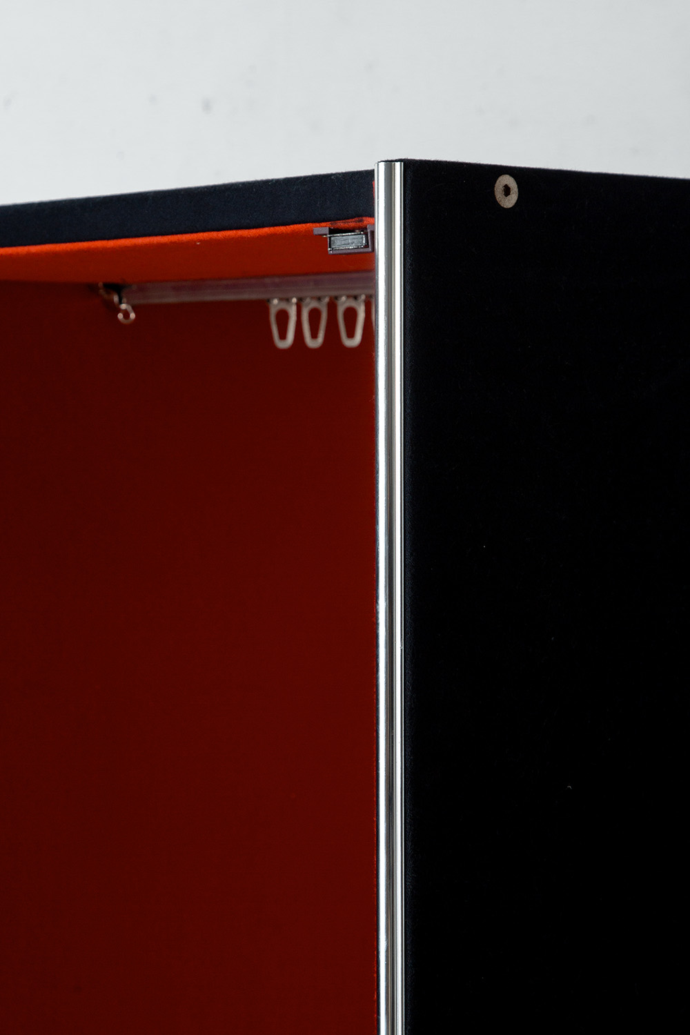 Cabinet by Guido Faleschini for 4 Mariani in Metal , Leather and Velvet