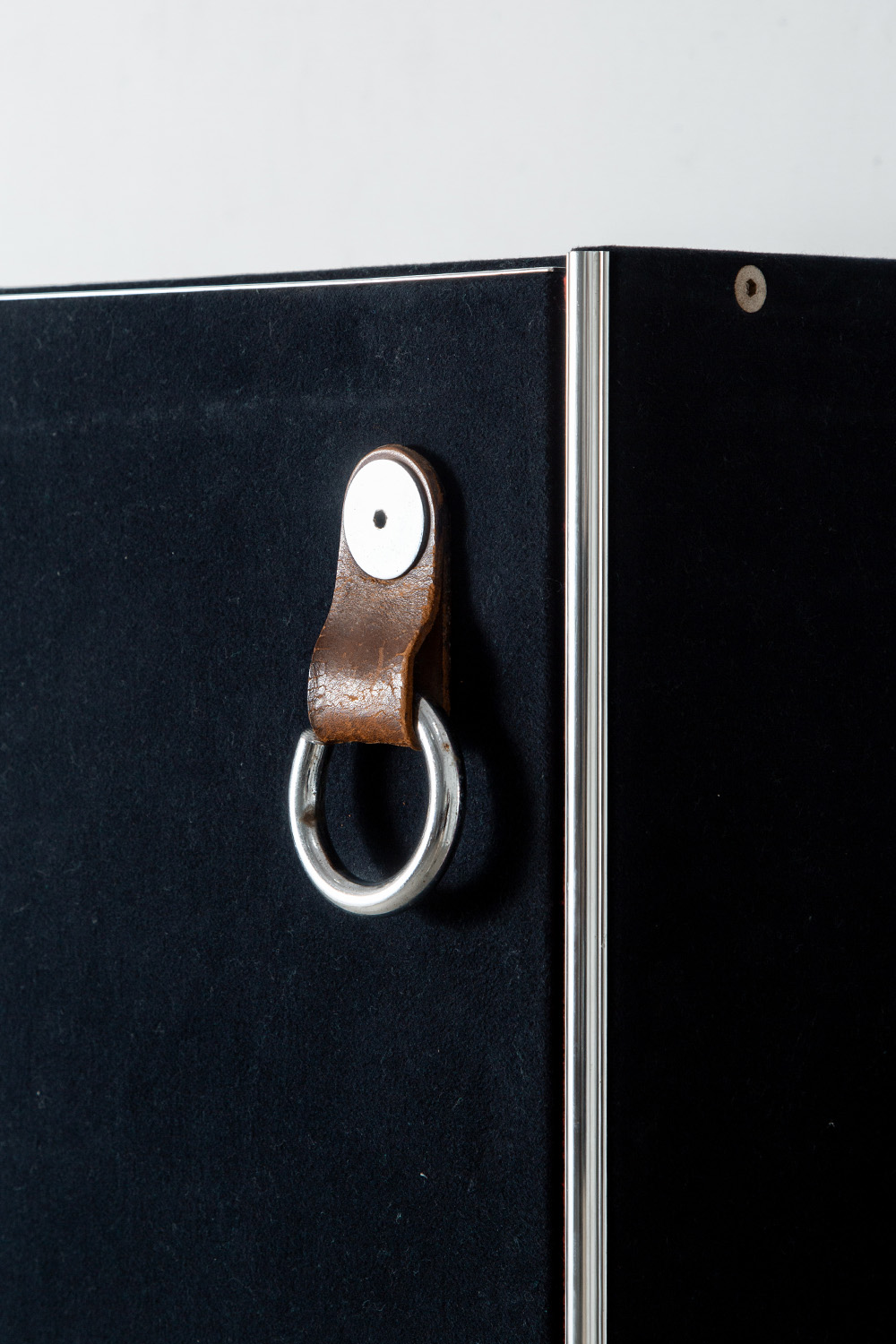 Cabinet by Guido Faleschini for 4 Mariani in Metal , Leather and Velvet