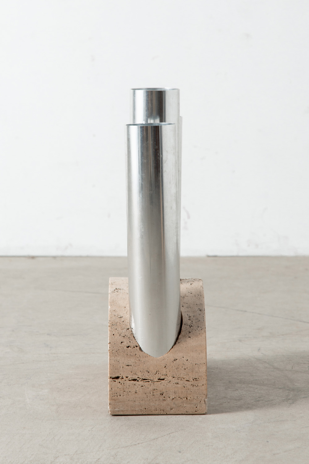 Umbrella Stand by Fratelli Mannelli in Travertine and Steel