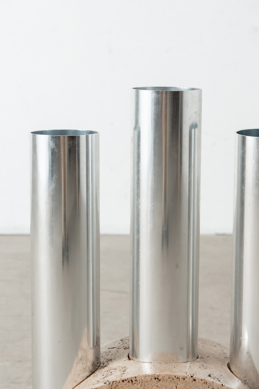 Umbrella Stand by Fratelli Mannelli in Travertine and Steel