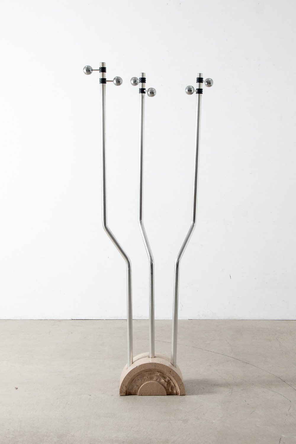 Coat Rack by Fratelli Mannelli  in Steel and Travertine
