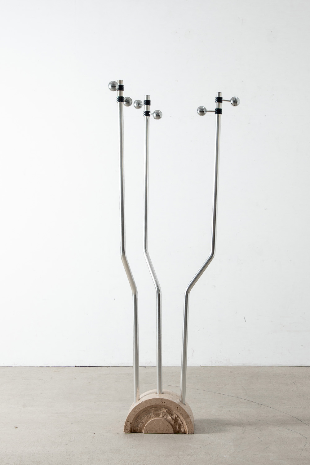 Coat Rack by Fratelli Mannelli  in Steel and Travertine