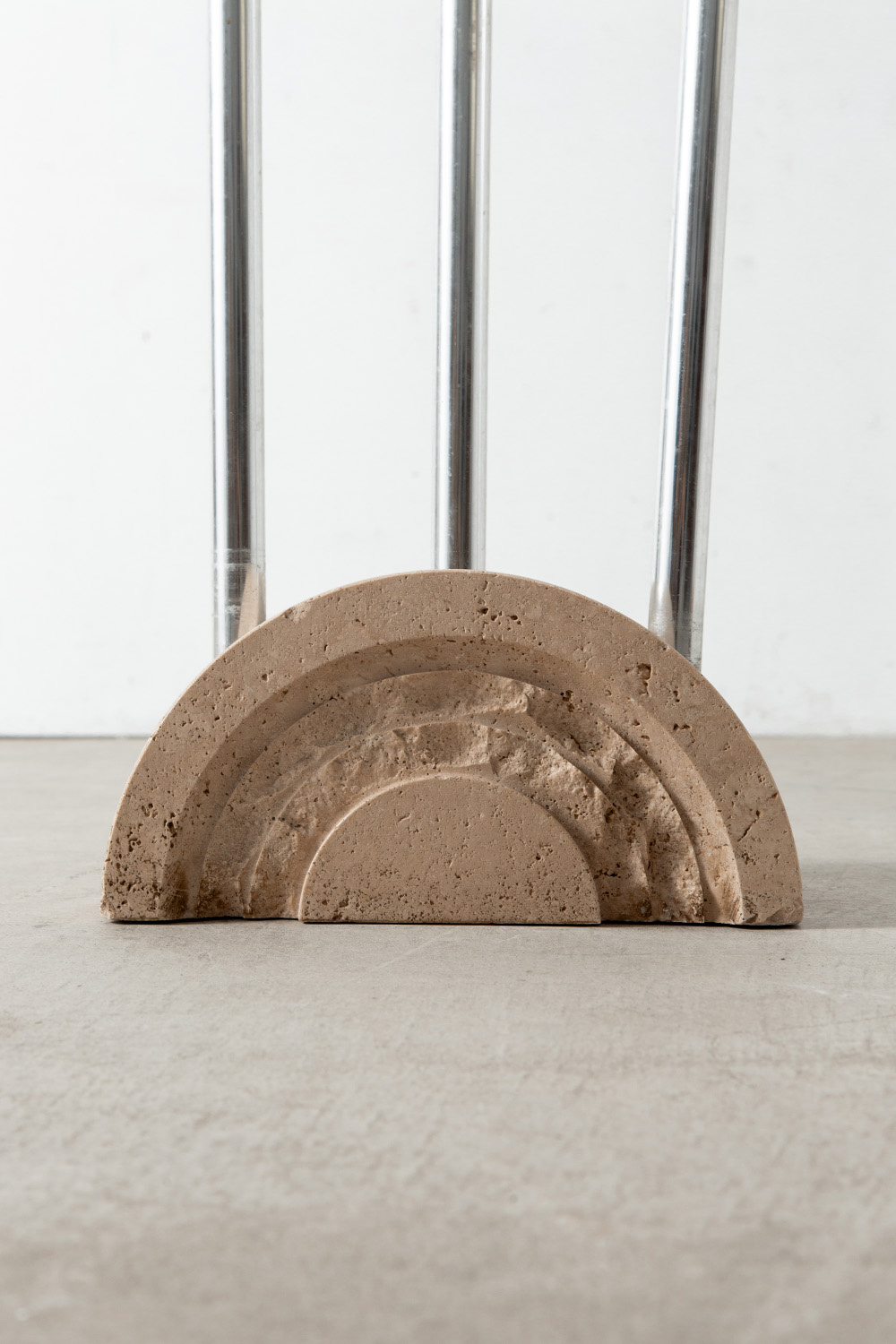 Coat Rack by Fratelli Mannelli  in Steel and Travertine