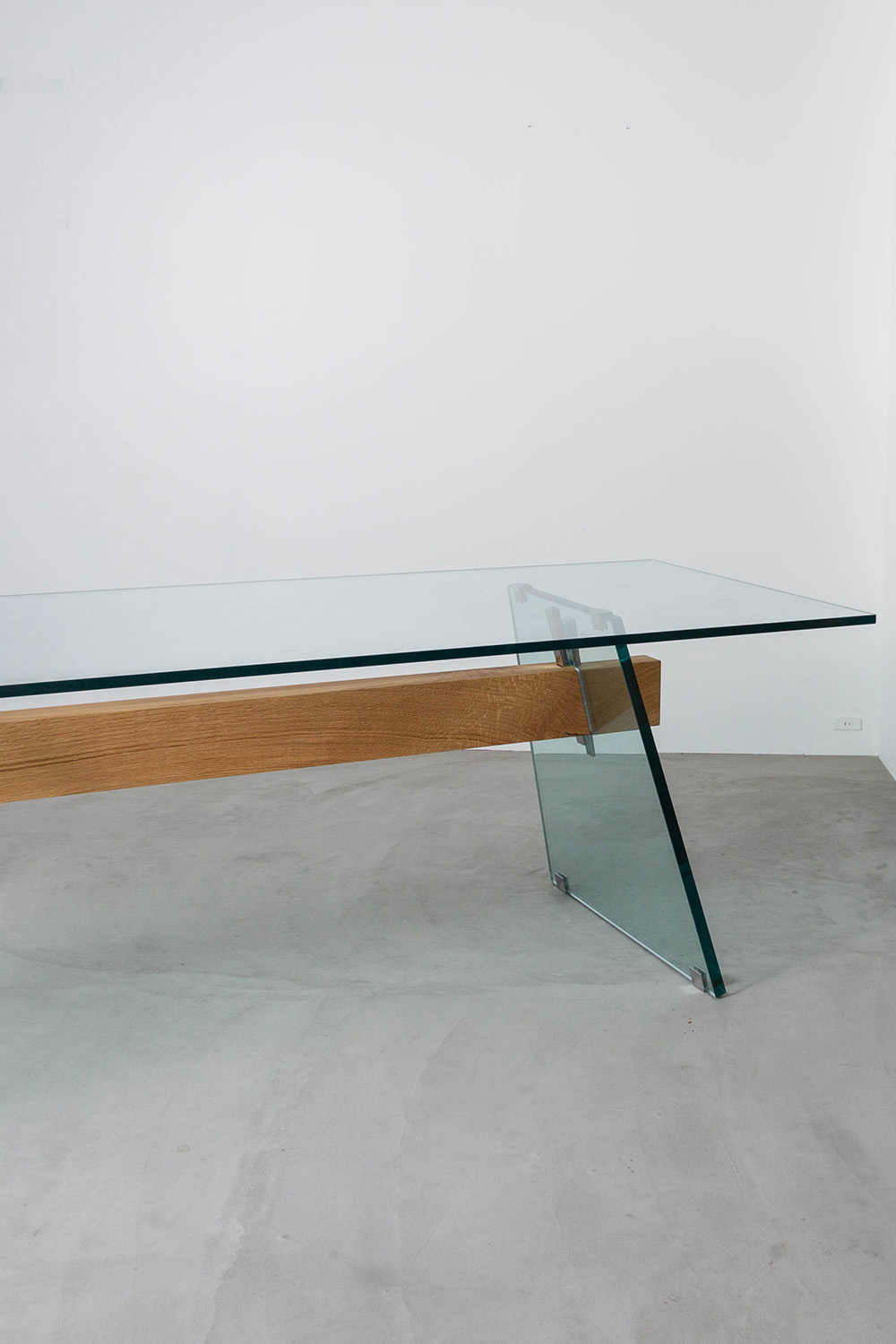 Compression Table by Philippe Starck for GLAS ITALIA in Glass and Wood
