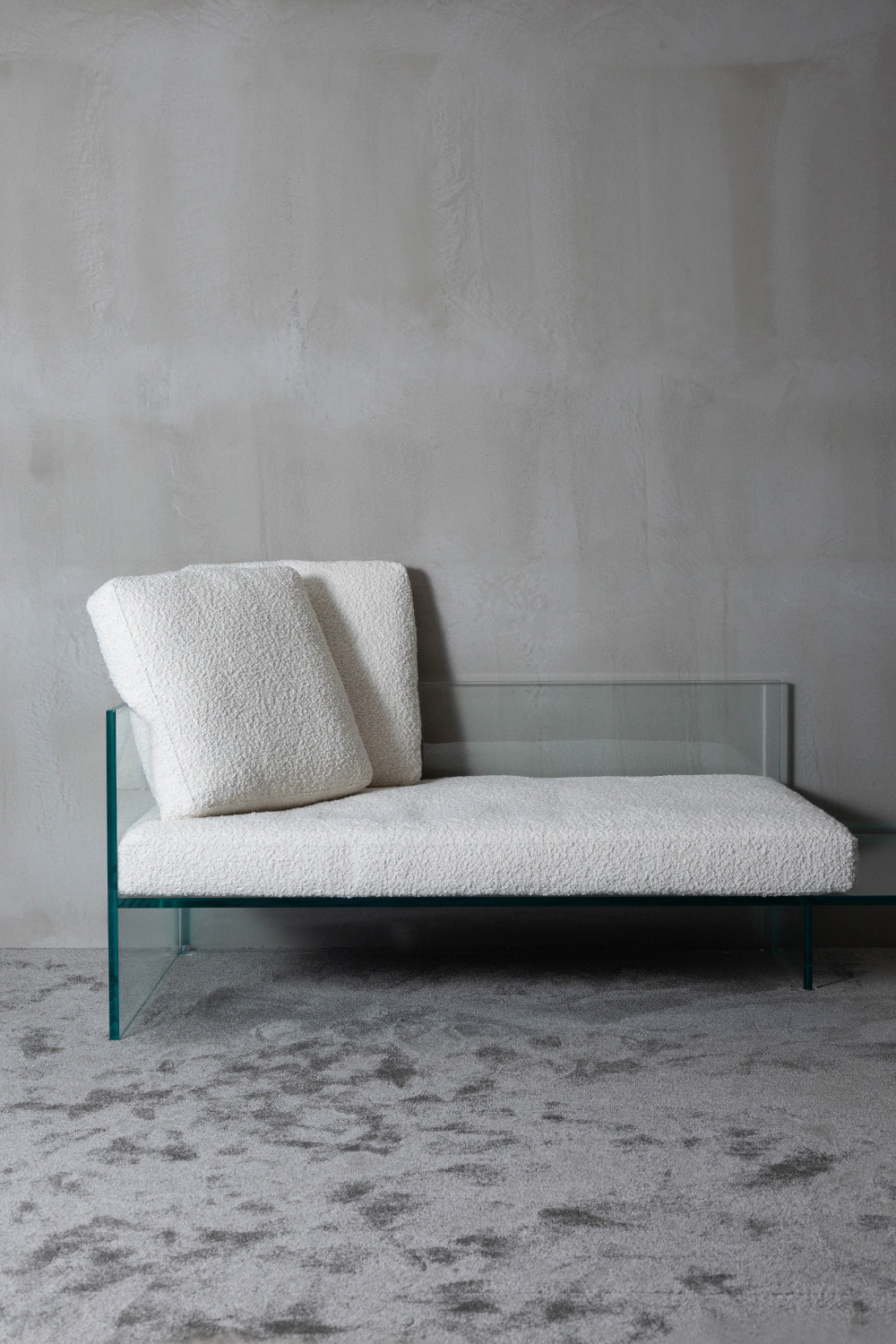 Tête-à-tête Sofa by Piero Lissoni for GLAS ITALIA in Glass and Fabric