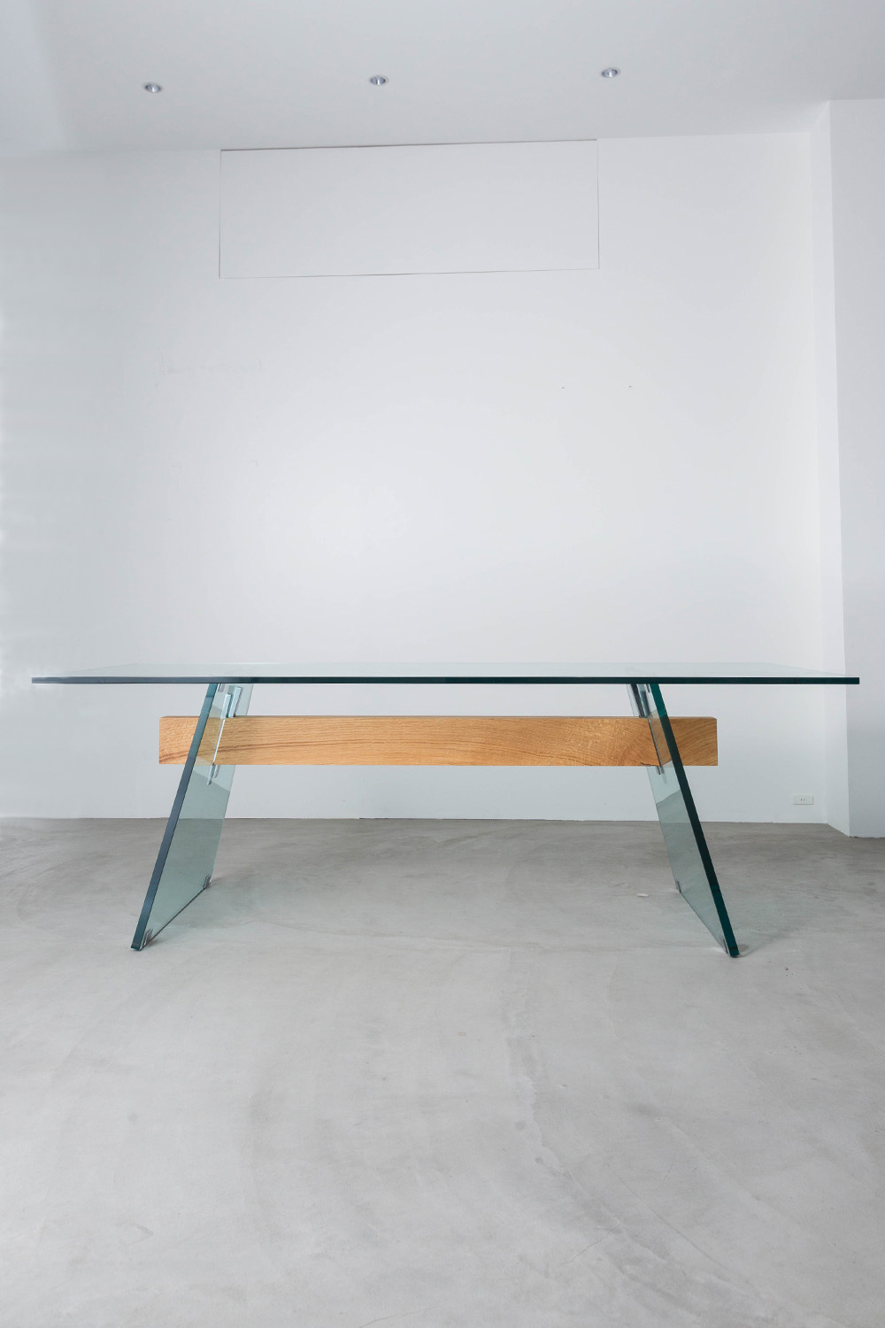Compression Table by Philippe Starck for GLAS ITALIA in Glass and Wood
