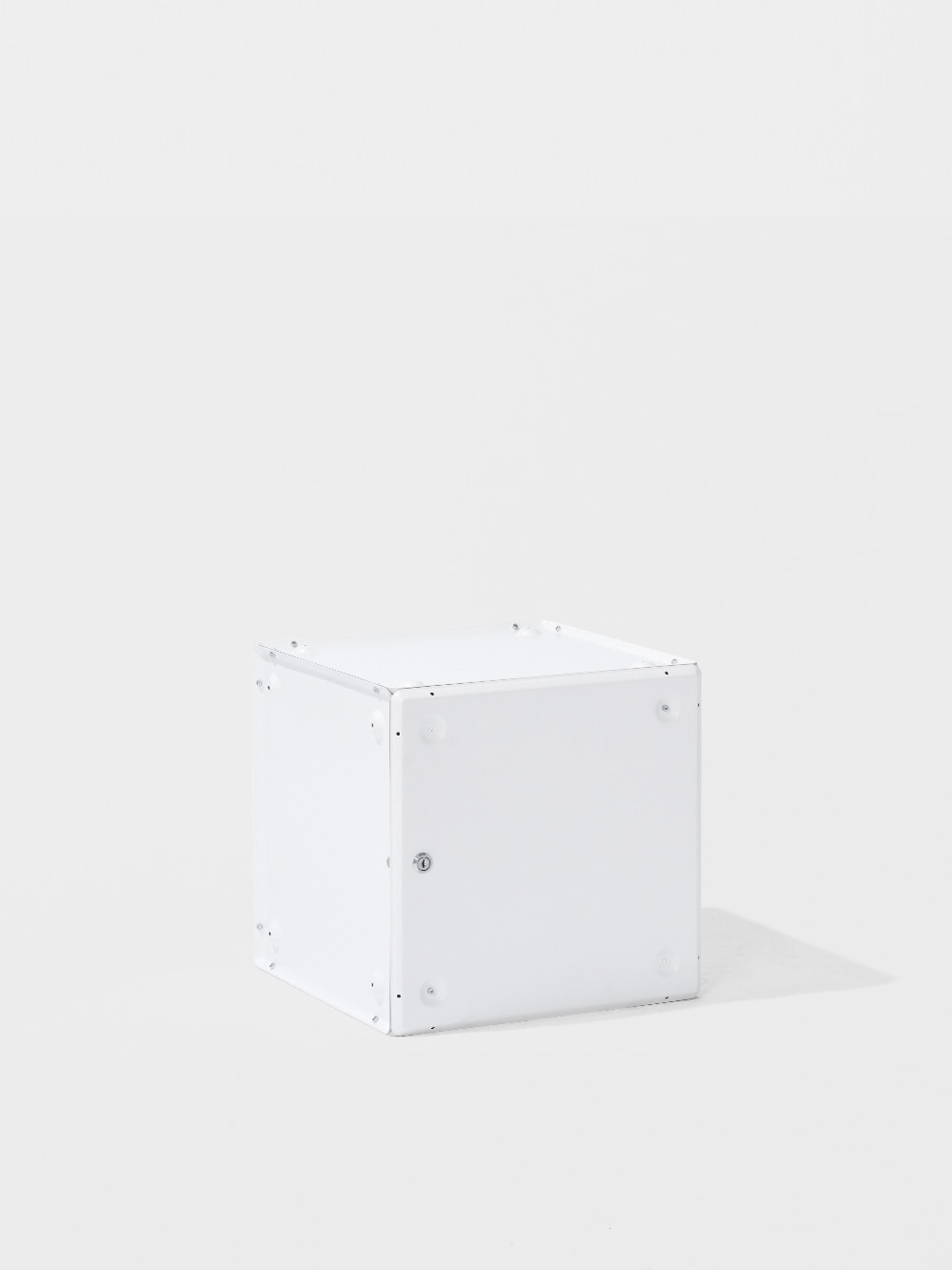 Box Storage System by Elio Martinelli for Martinelli Luce in Iron and White White with Door